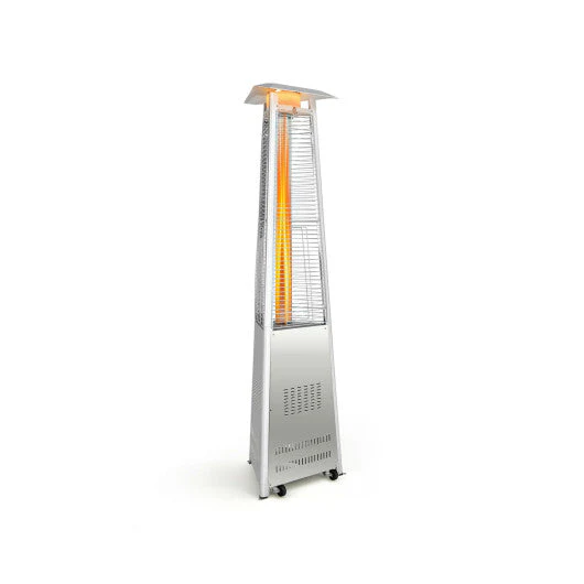 42 000 BTU Stainless Steel Pyramid Patio Heater With Wheels - Kaedas