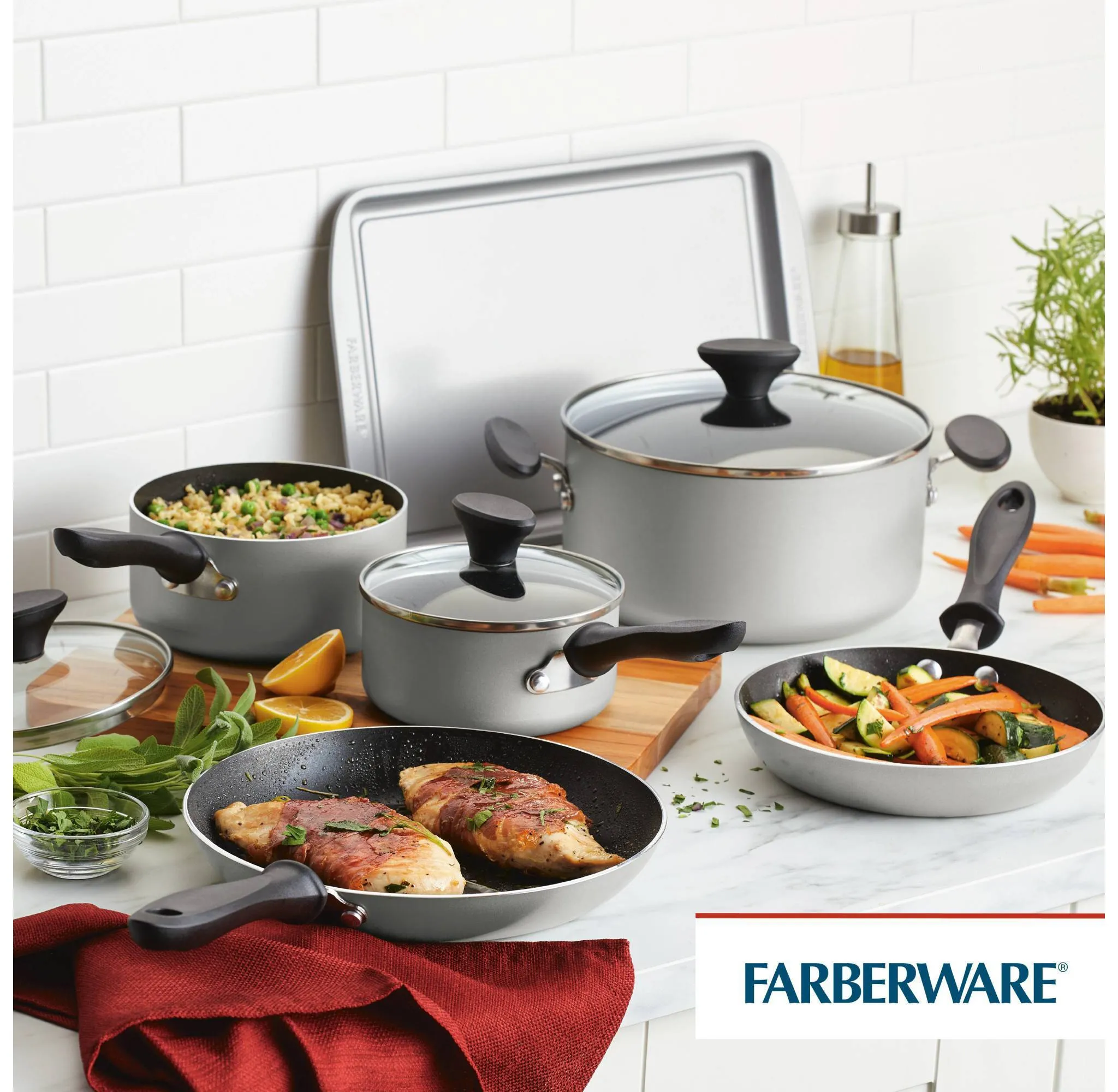 Reliance 15pc Aluminum Nonstick Cookware Set - Silver - Kaedas