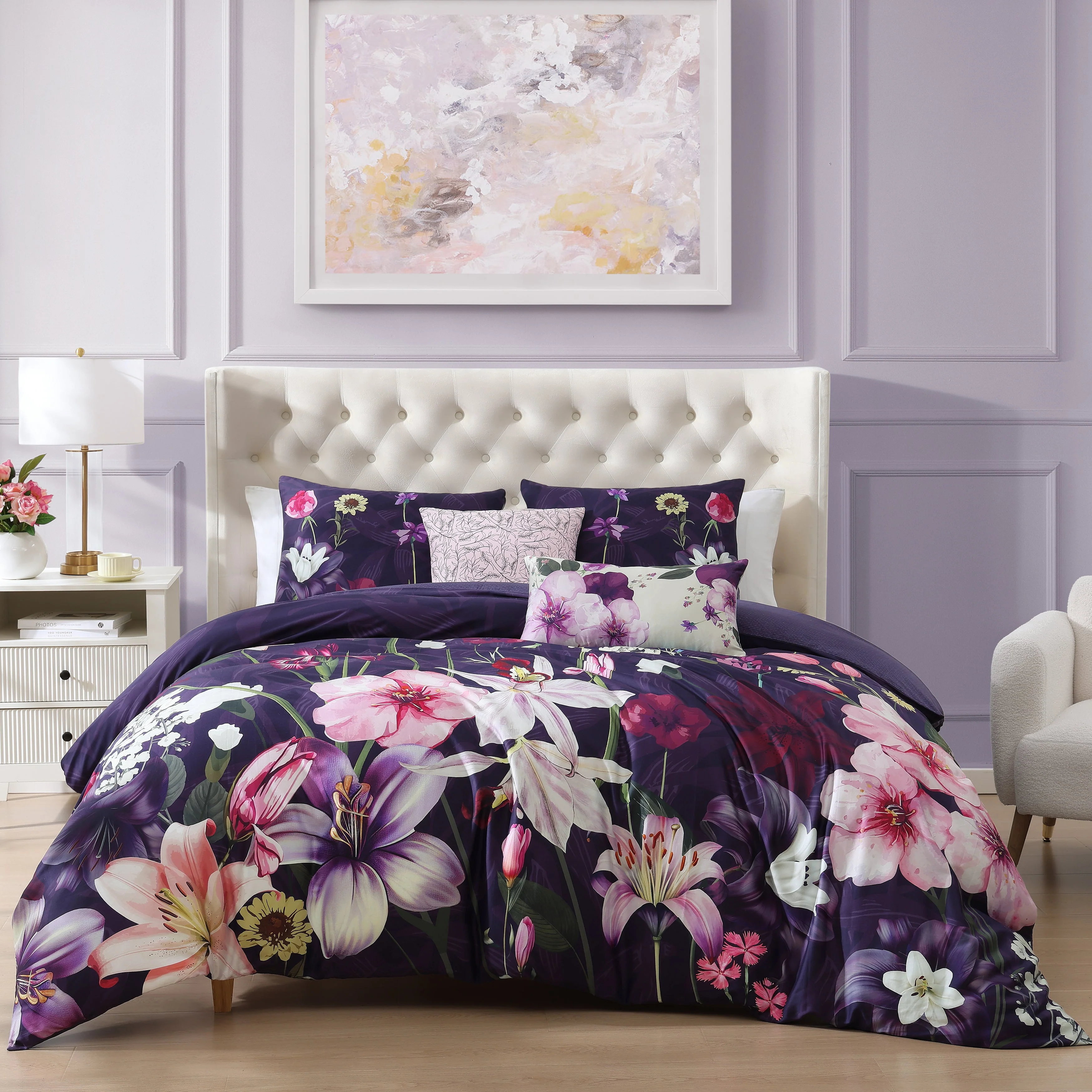 Bebejan Morning Glory 5 Piece Reversible Comforter Set - Kaedas