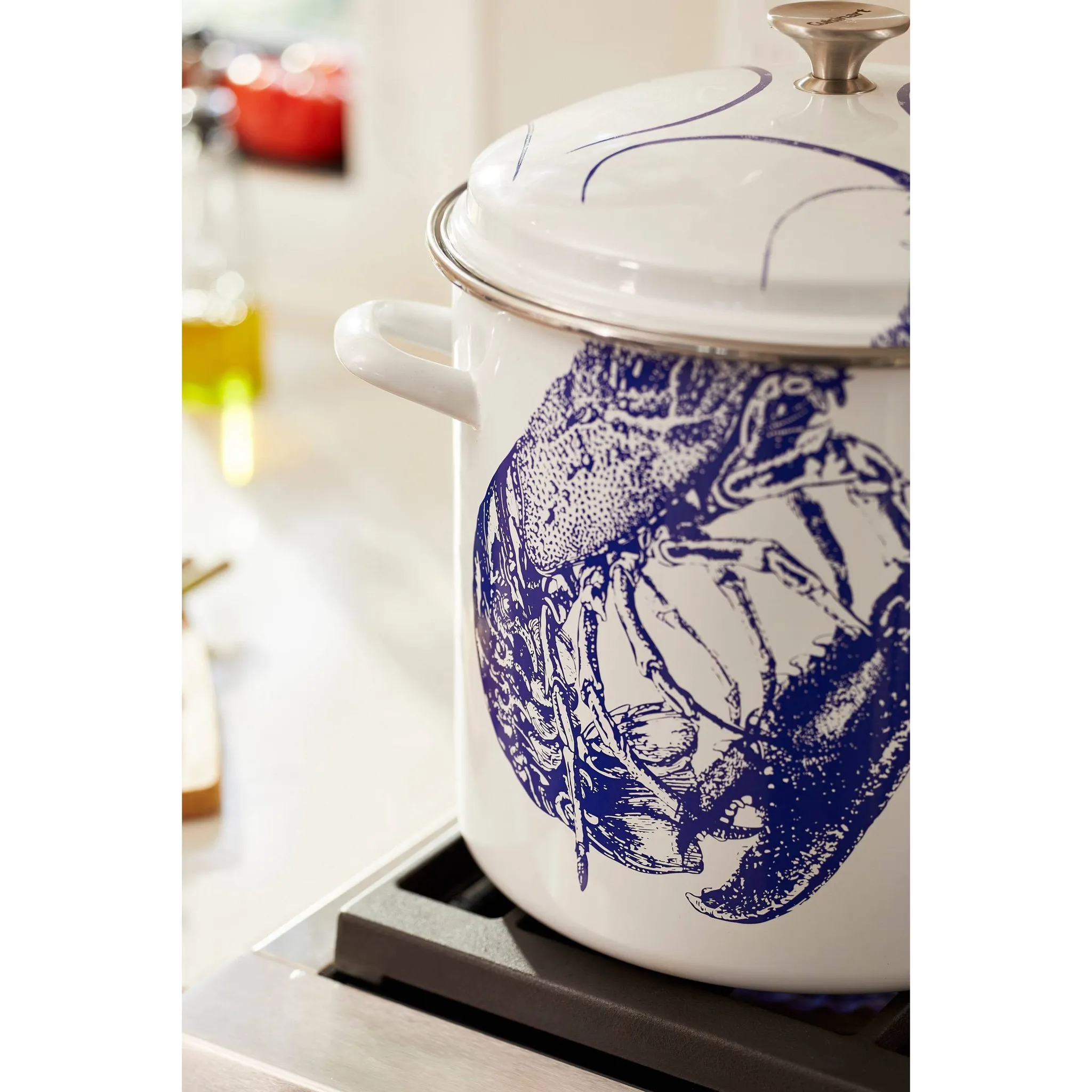 Caskata 16qt Enamel on Steel Stockpot with Cover - Blue Lobster - Kaedas