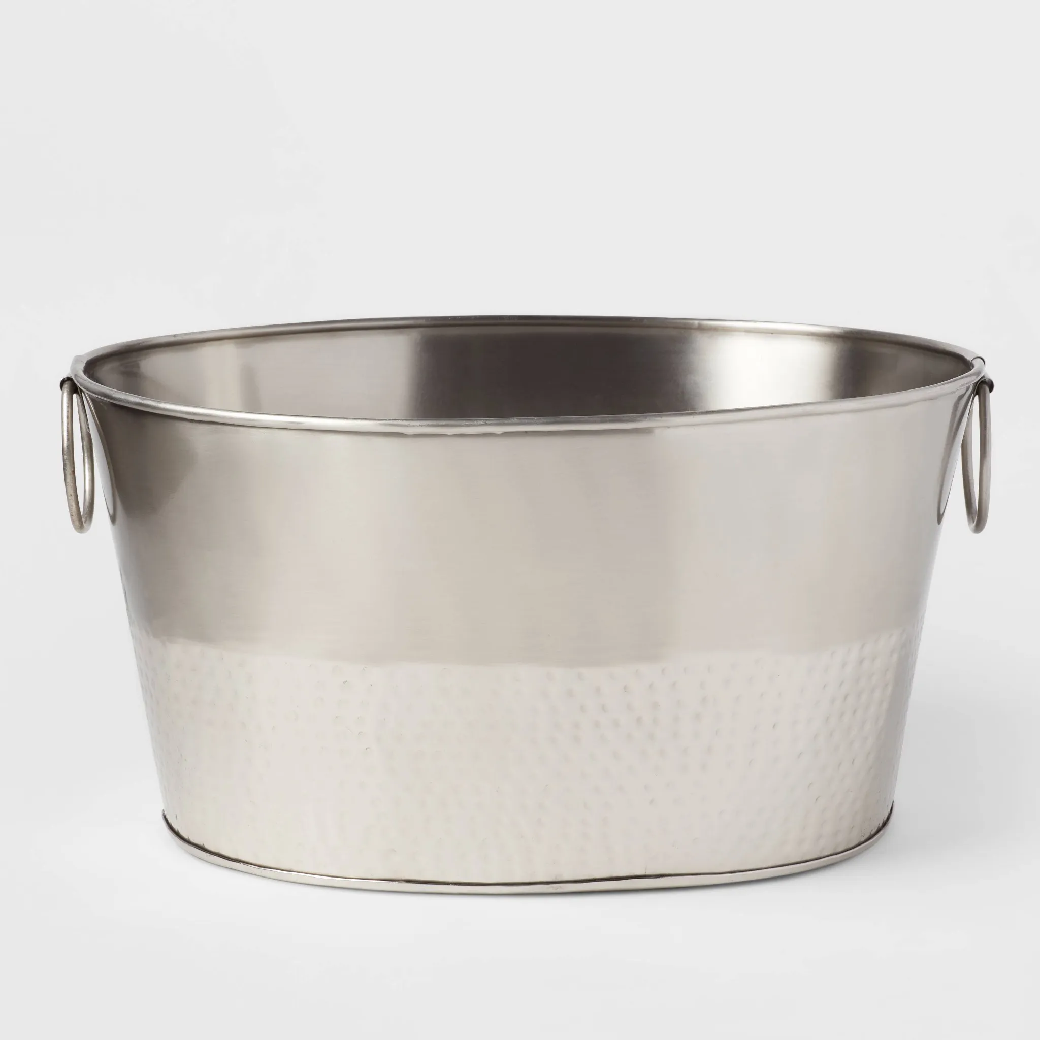 23.5L Stainless Steel Hammered Metal Oval Beverage Tub - Kaedas