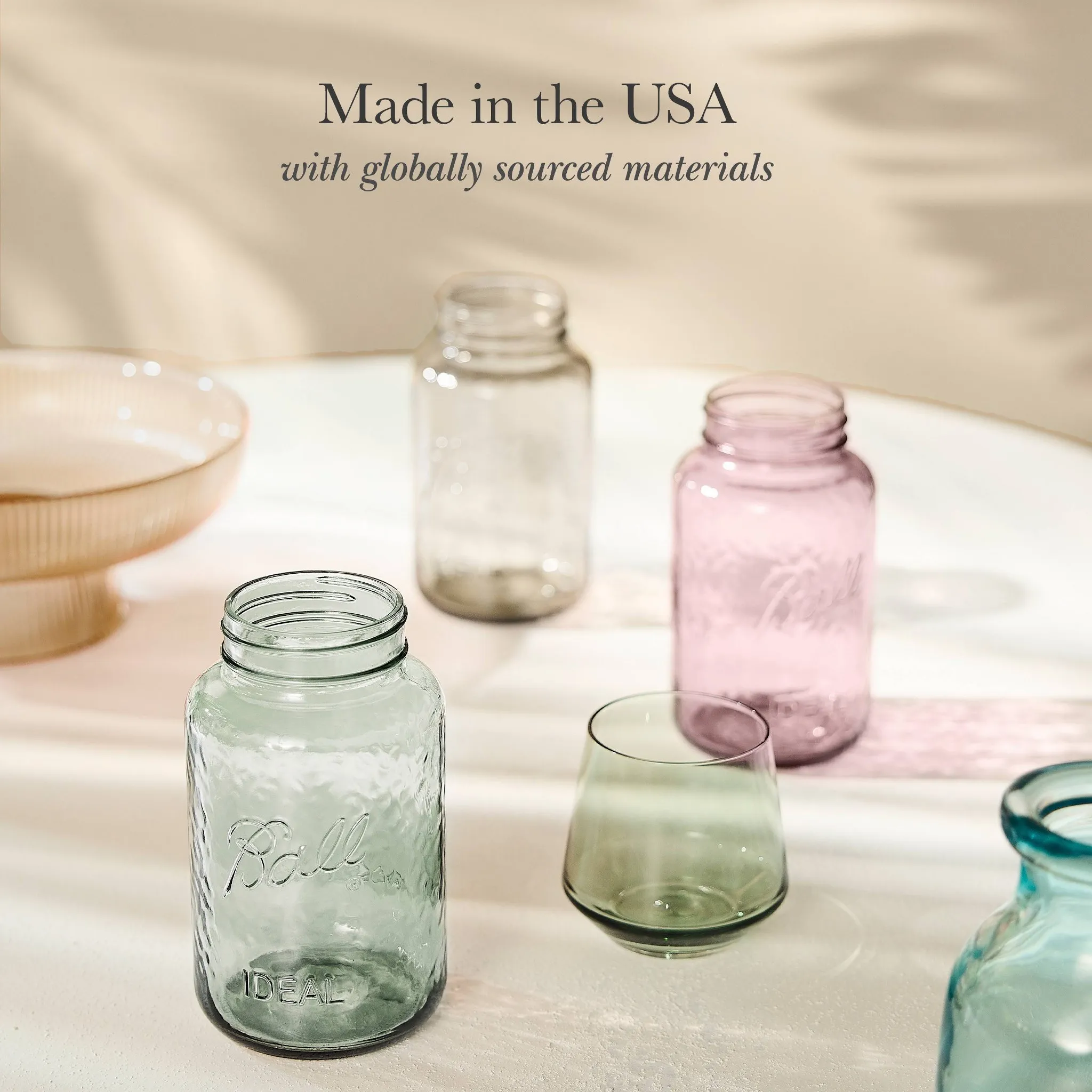 32oz Glass Regular Mouth Mason Jar - Seafoam Green - Kaedas