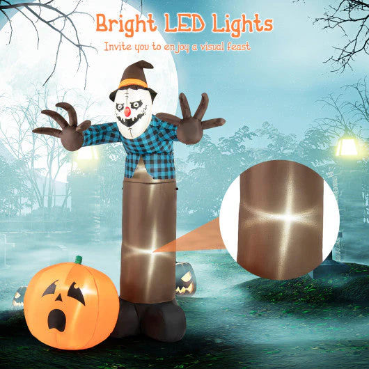 7 FT Inflatable Halloween Haunted Scarecrow Pumpkin Ghost With Built-in LED Lights - Kaedas