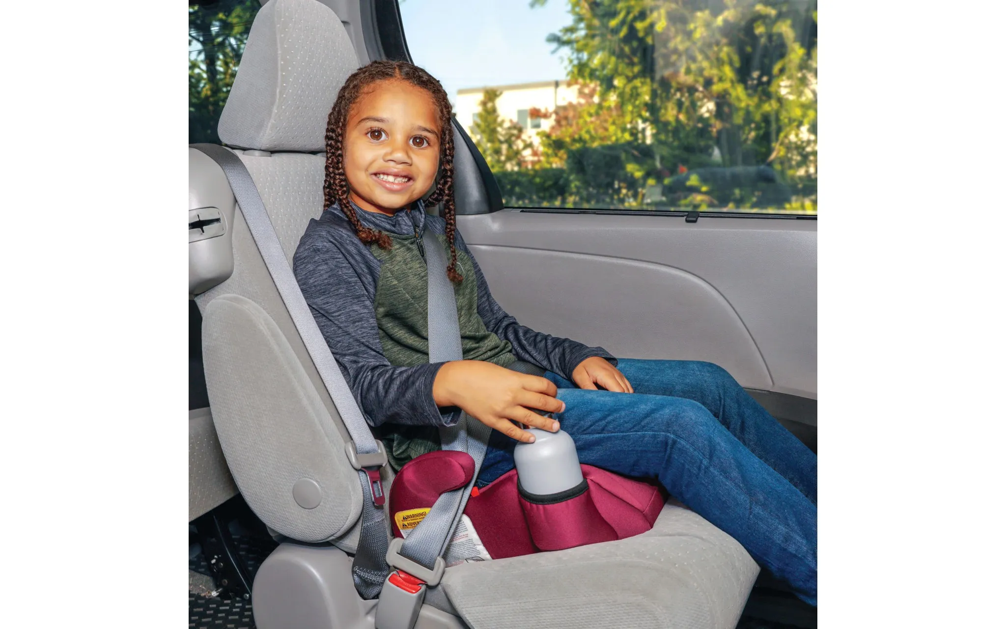 Solana Backless Booster Car Seat - Pink - Kaedas