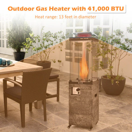 41 000 BTU Propane Patio Heater With Metal Hood-Dark Gray - Kaedas