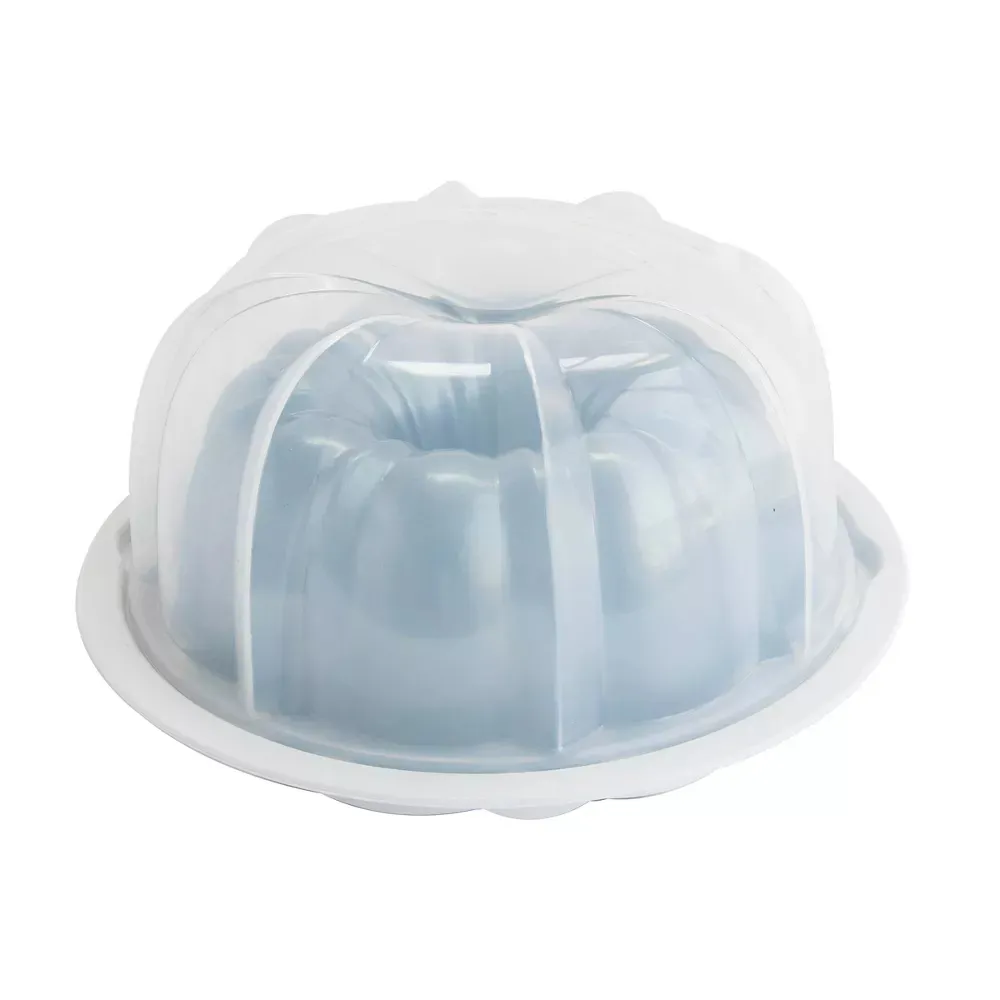 12 Cup Formed Aluminum Bundt Pan Blue with Cake Keeper - Kaedas