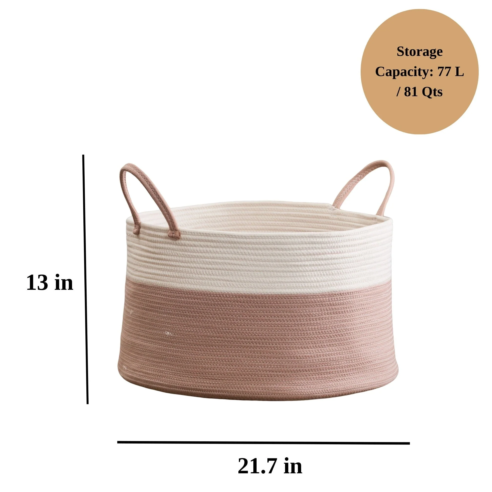 Francis - Cotton Round Laundry and Storage Basket - Kaedas