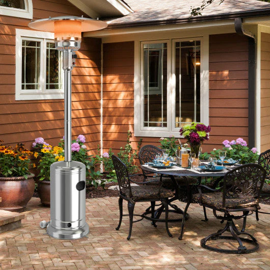 Garden Propane Standing LP Gas Steel Accessories Heater-Silver - Kaedas