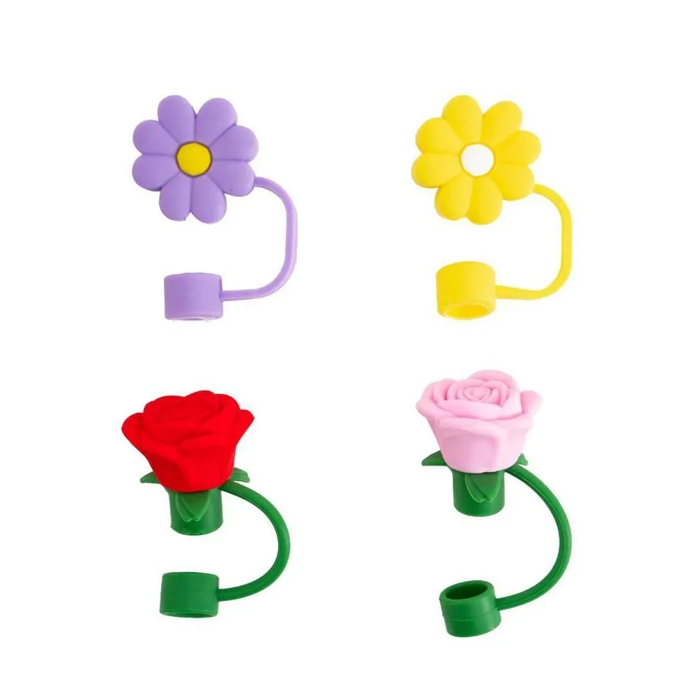 4-Pack Flower Straw Toppers - Kaedas