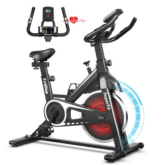 Indoor Silent Belt Drive Adjustable Resistance Cycling Stationary Bike White - Kaedas