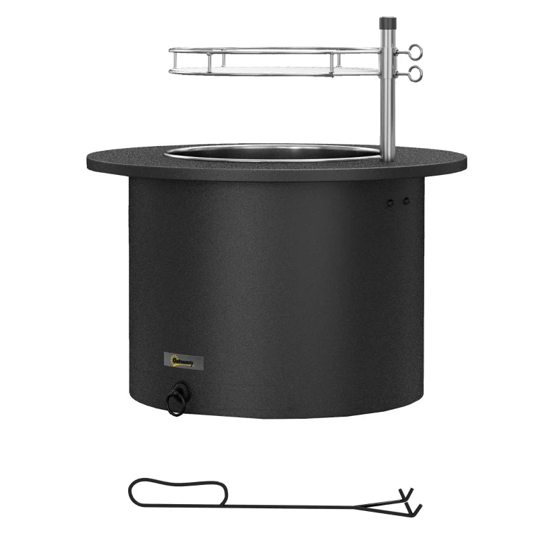 Outsunny 2-in-1 Smokeless Firepit- Black Stainless Steel - Kaedas