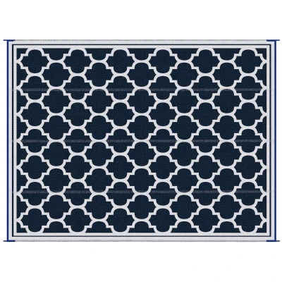Outsunny 9' x 12' Modern Outdoor Rug, Plastic, Reversible and Folding Rug - Kaedas