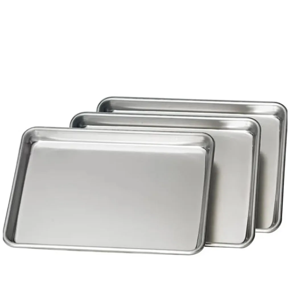 Aluminum Baking Sheet Pans - Quarter Size - Set of 3 - Kaedas
