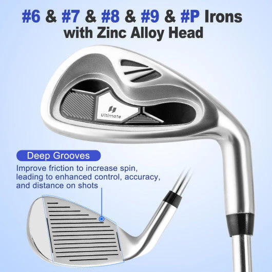 Men¡¯s Profile Complete Golf Club Package Set Includes 10 Pieces-Gray - Kaedas