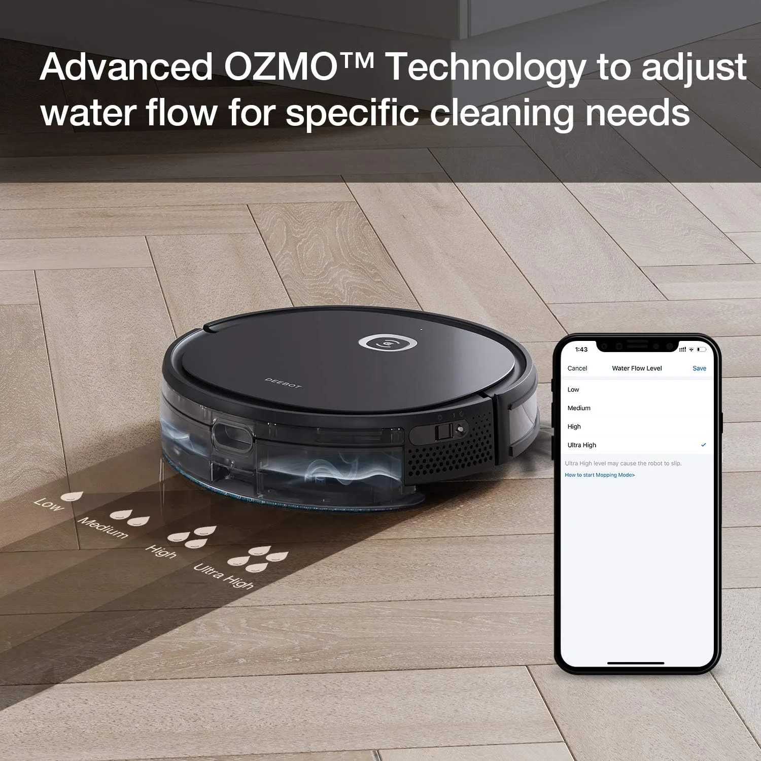 ECOVACS Deebot Ozmo U2 Pro Robot Vacuum and Mop - Kaedas