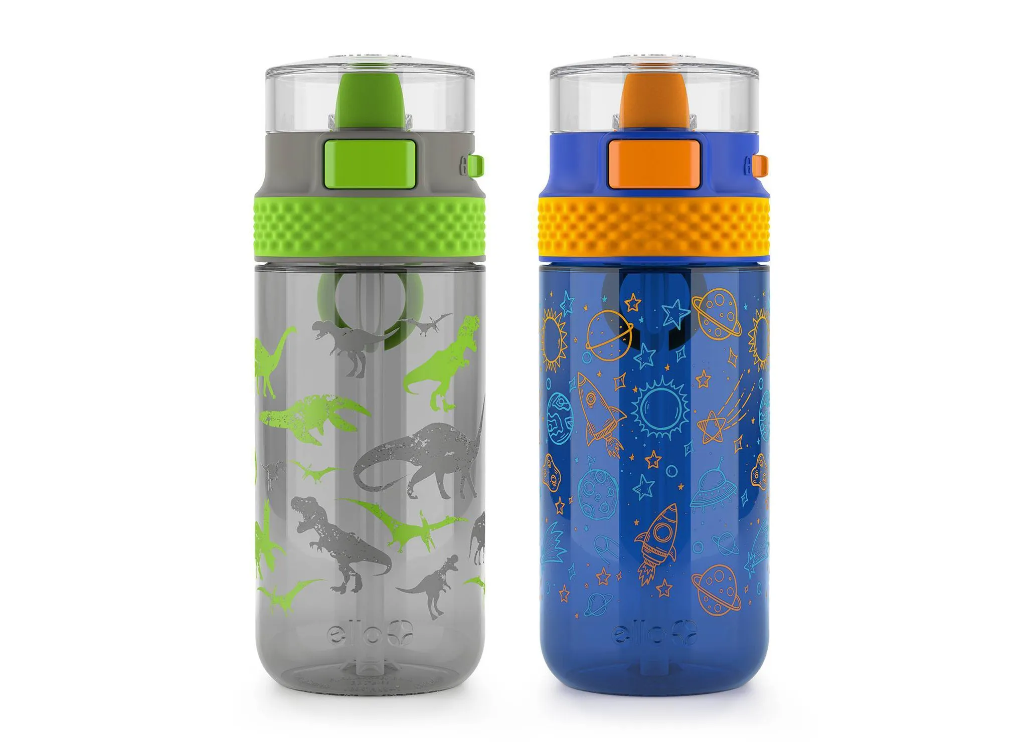 Ello Stratus 16oz Kids' Water Bottles - Gray/Blue, 2-Pack - Kaedas