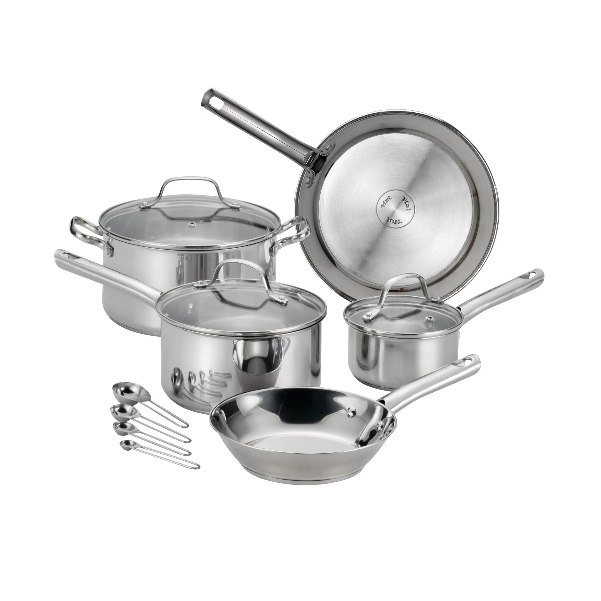 14-Piece Stainless Steel Cookware Set - Silver - Kaedas