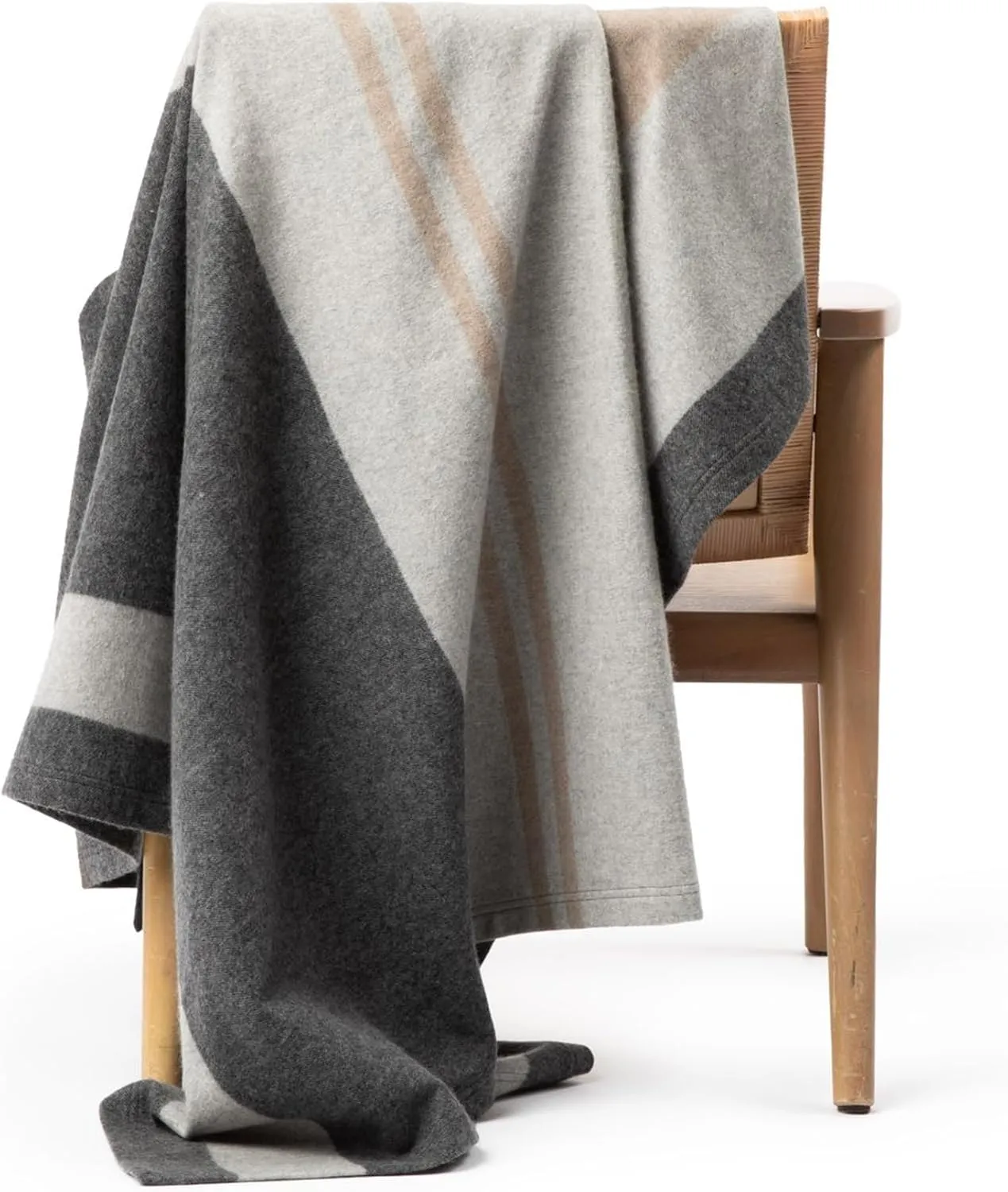 Dawson Forte 100% Cashmere Woven Throw - Dark Grey - Kaedas