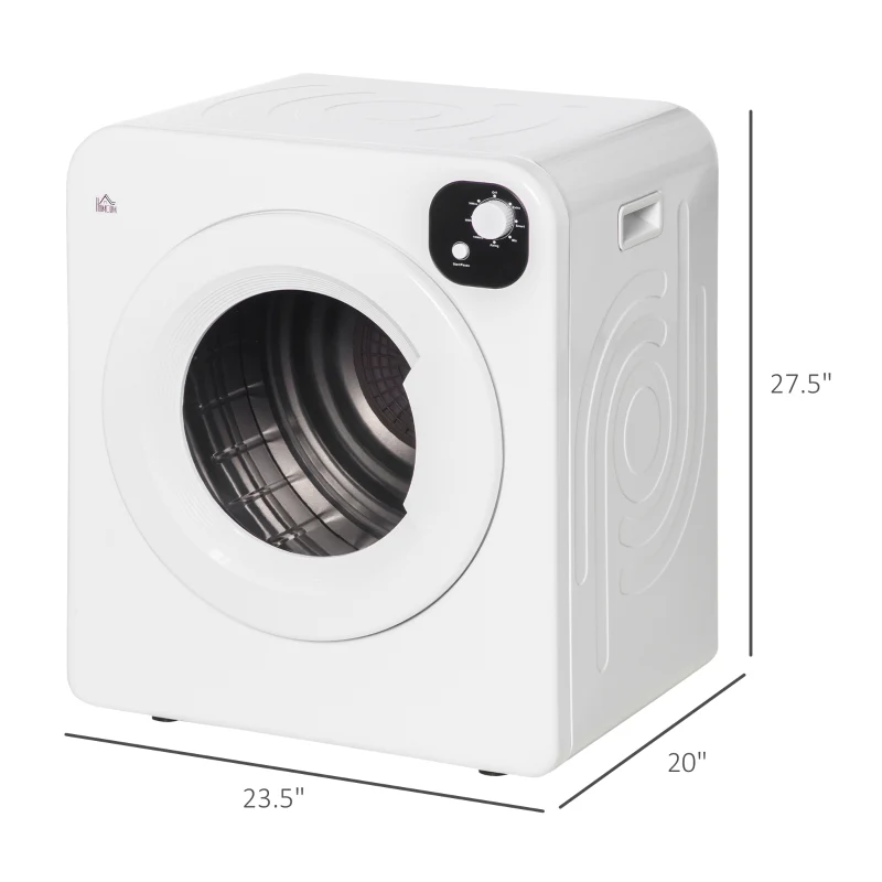 Compact Laundry Dryer 1300W Front Load Electric Dryer - White - Kaedas