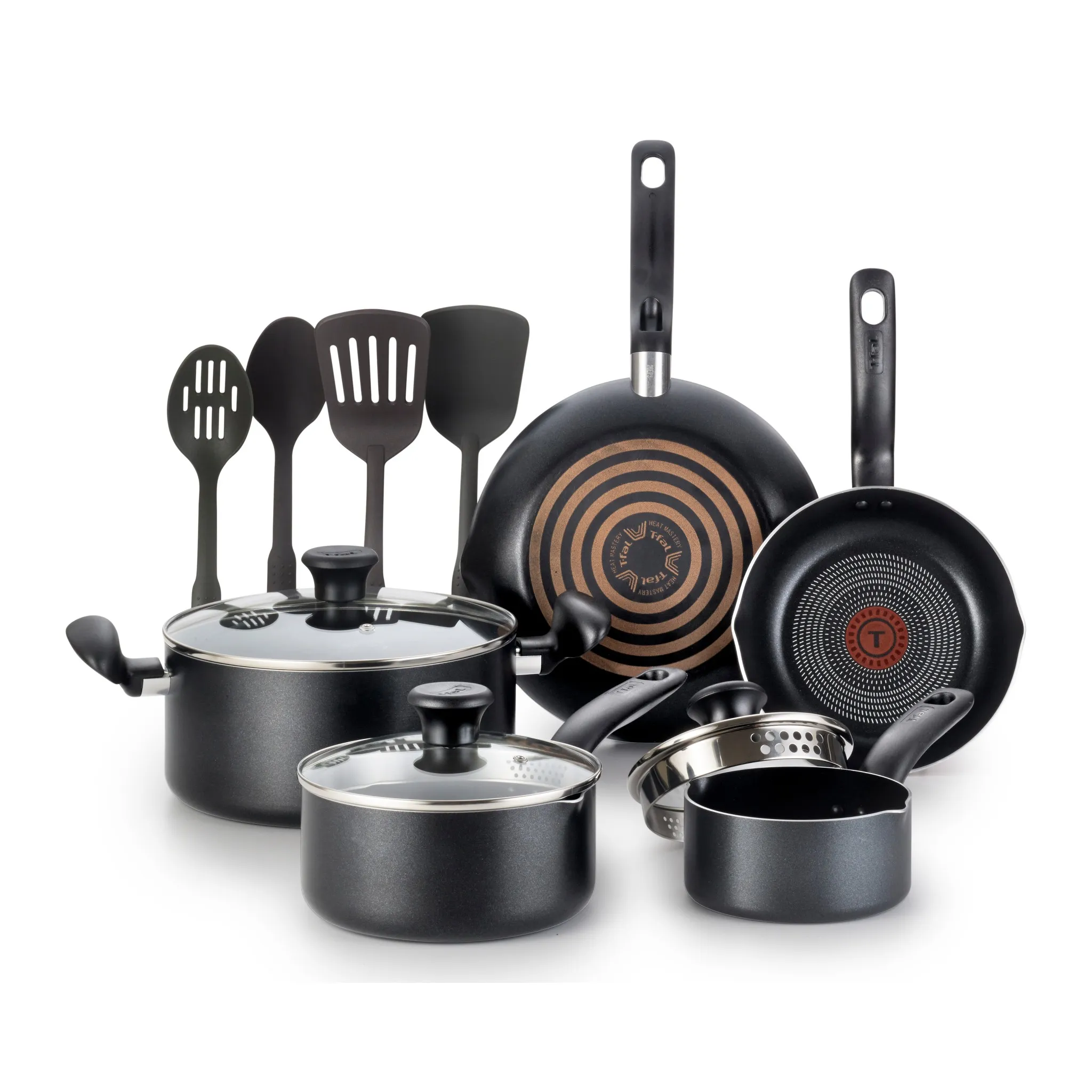 12pc Simply Cook Nonstick Cookware Set Charcoal With Lids- Black - Kaedas