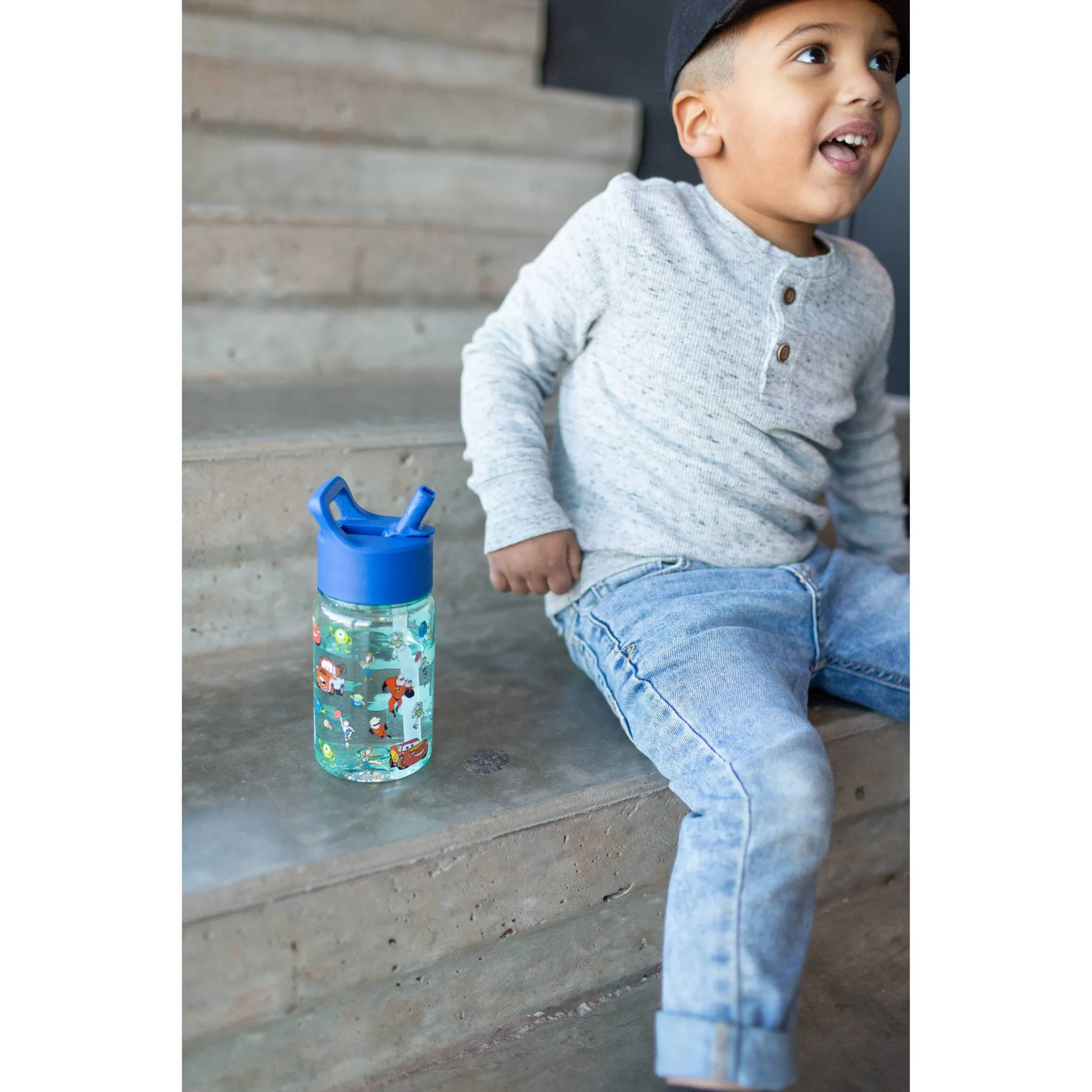 Pixar Classics 12oz Plastic Tritan Summit Kids Water Bottle with Straw - Simple Modern - Kaedas
