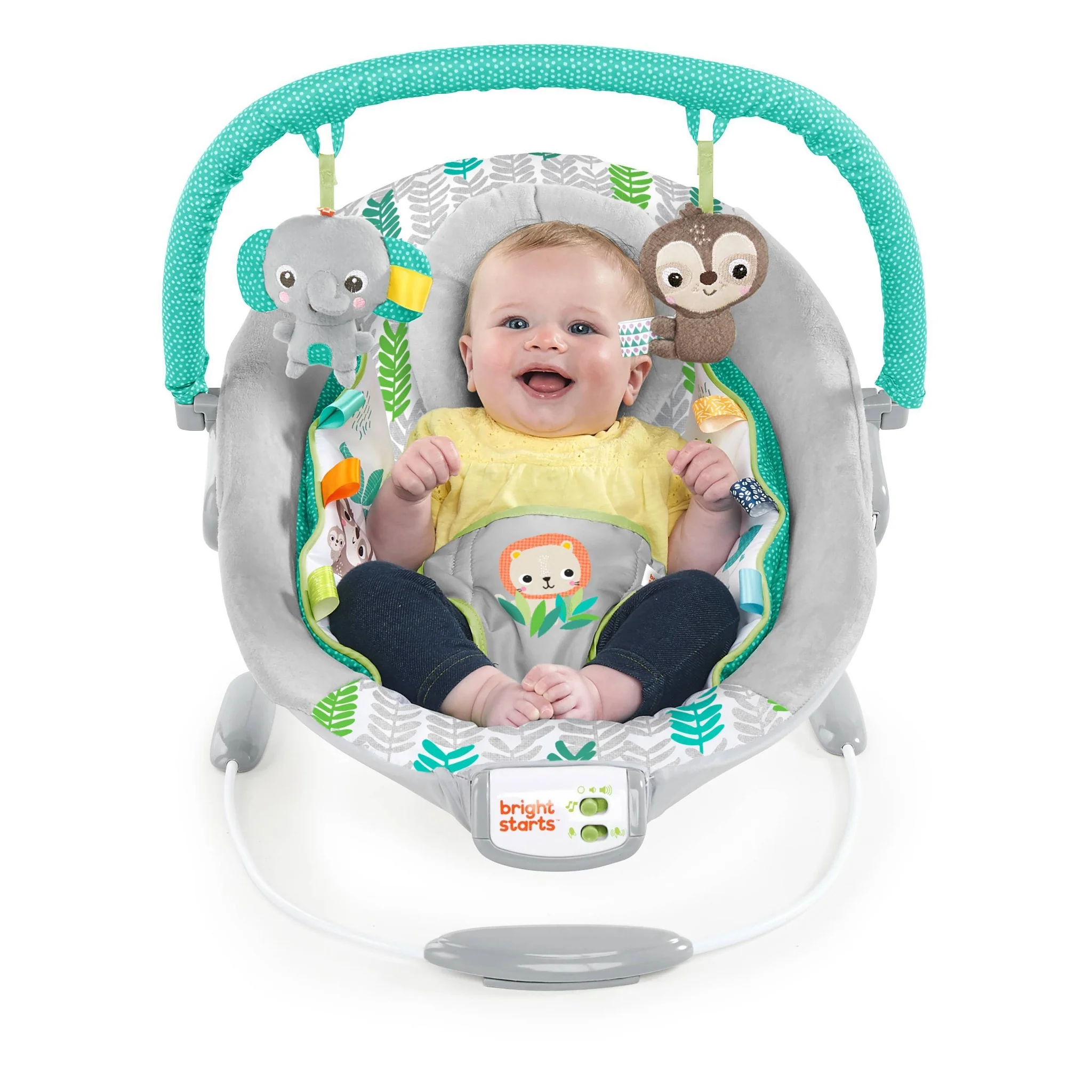 Jungle Vines Comfy Baby Bouncer with Vibrating Infant Seat & Taggies - Kaedas