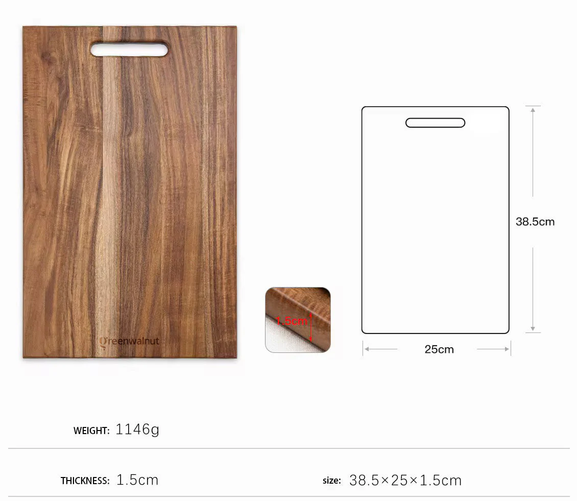 Acacia Wood Cutting Board - Durable, Easy-Clean Chopping Block for Kitchen & Dining - Kaedas