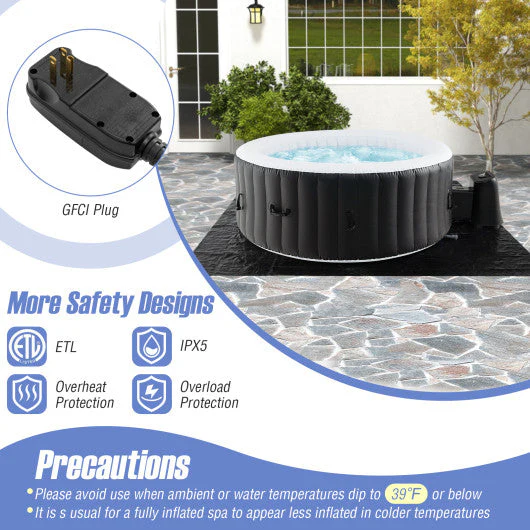 70/80 Inches Round SPA Pool Hottub With 110/130 Air Jets Electric Heater Pump-L - Kaedas