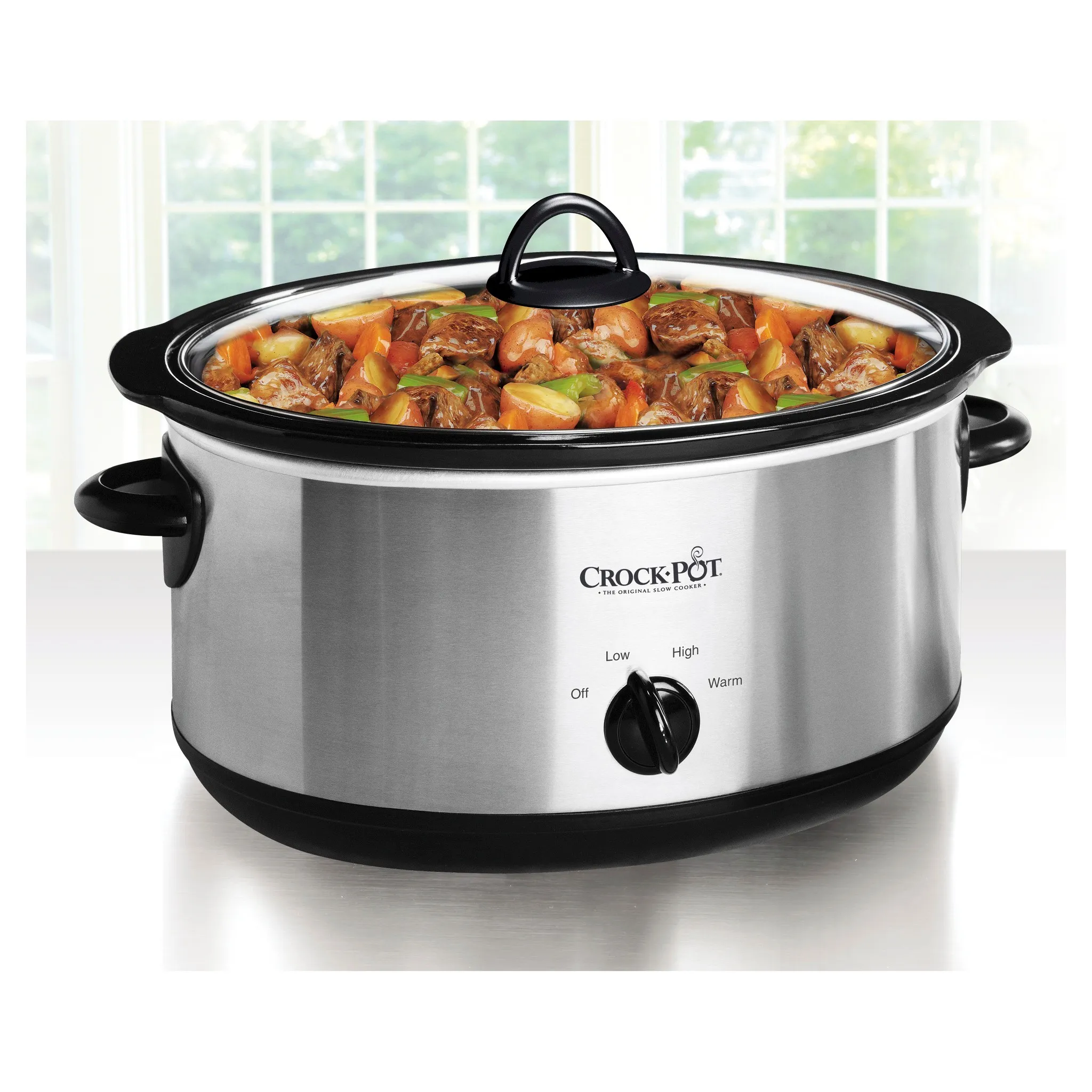 7qt Manual Slow Cooker - Stainless Steel - Kaedas