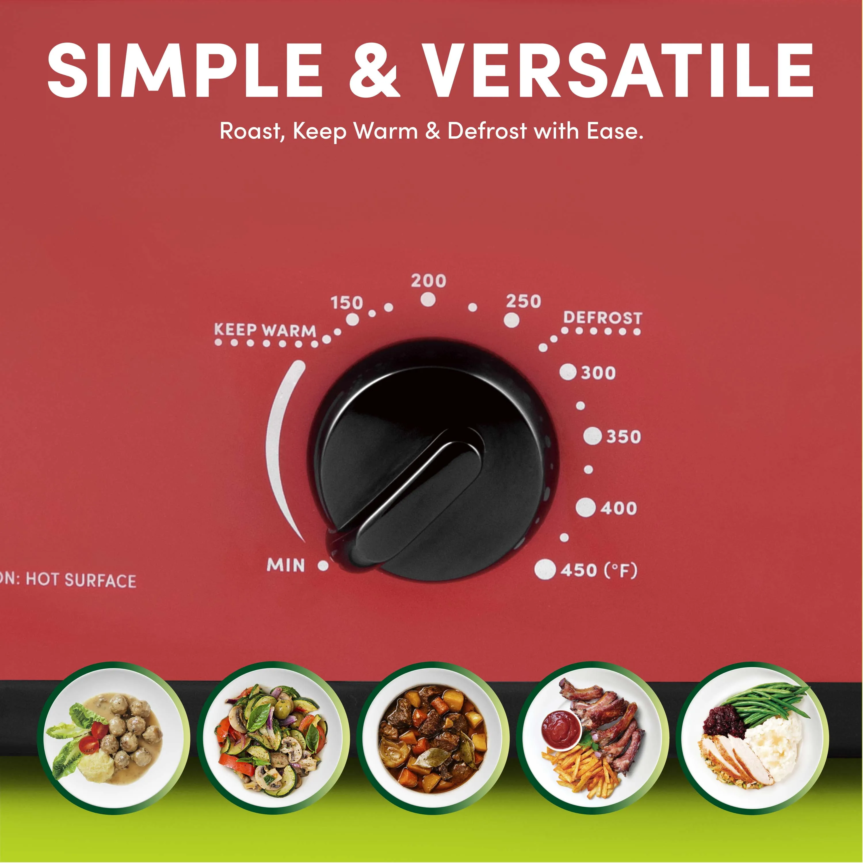 Aroma® 18Qt Electric Roaster Oven with High Dome Lid and Bonded Granite Enamel Pot - Kaedas