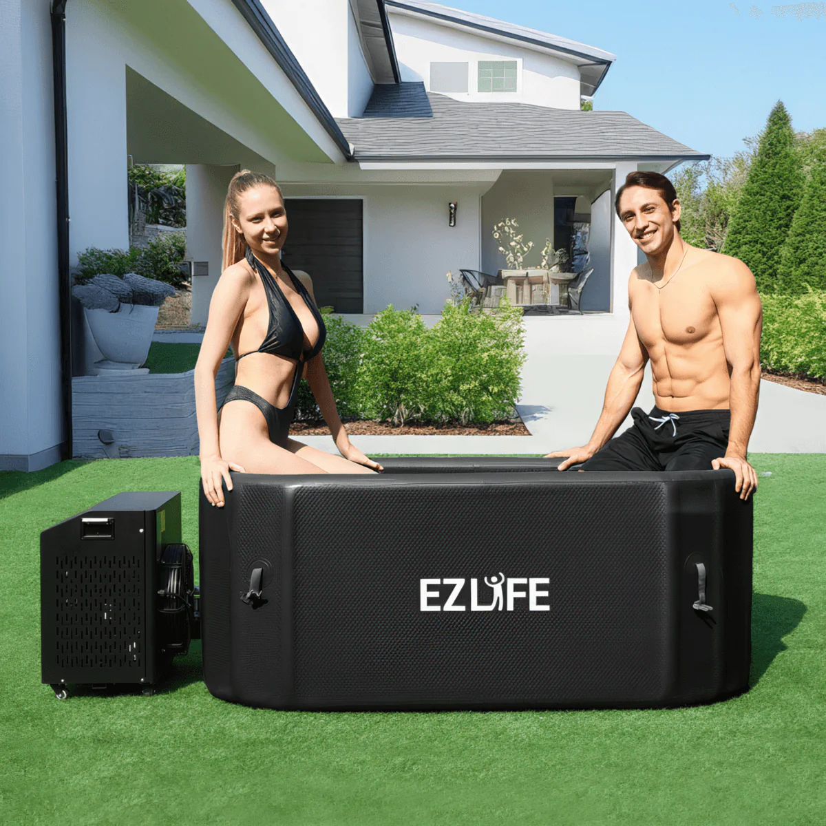 EZLIFE Oval Inflatable Cold Plunge W/ 1HP Chiller - Kaedas