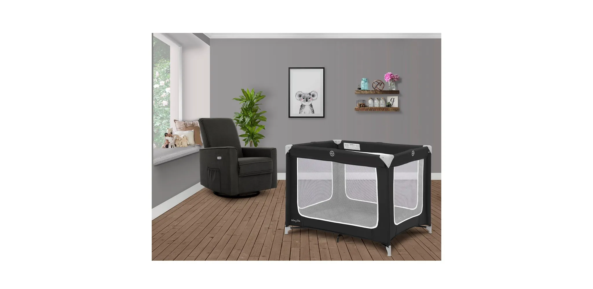 Zoom Portable Playard, Black - Kaedas