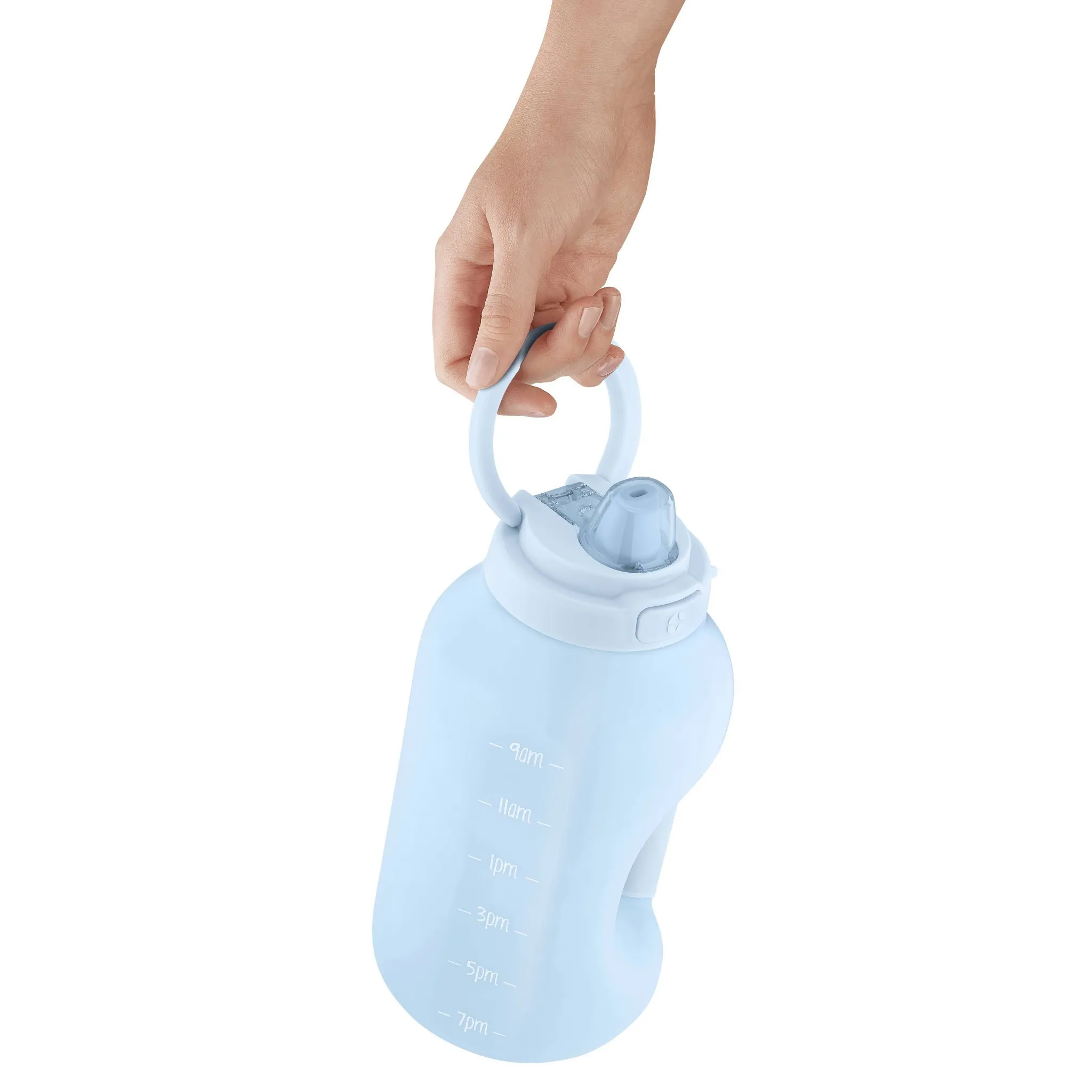 Hydra 64oz Half Gallon Plastic Jug with Straw - Blue - Kaedas