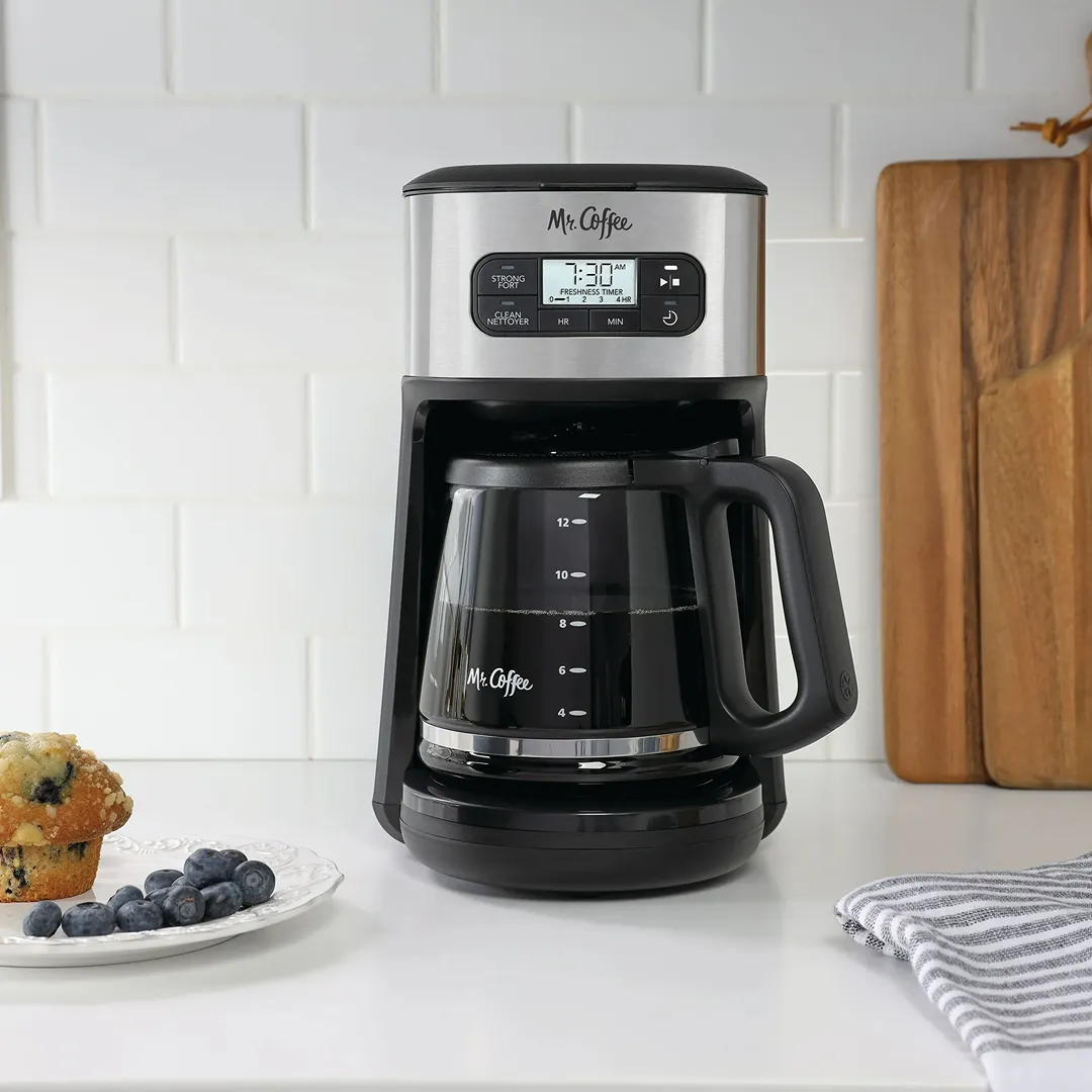 12-Cup Programmable Coffee Maker with Automatic Cleaning Cycle - Kaedas