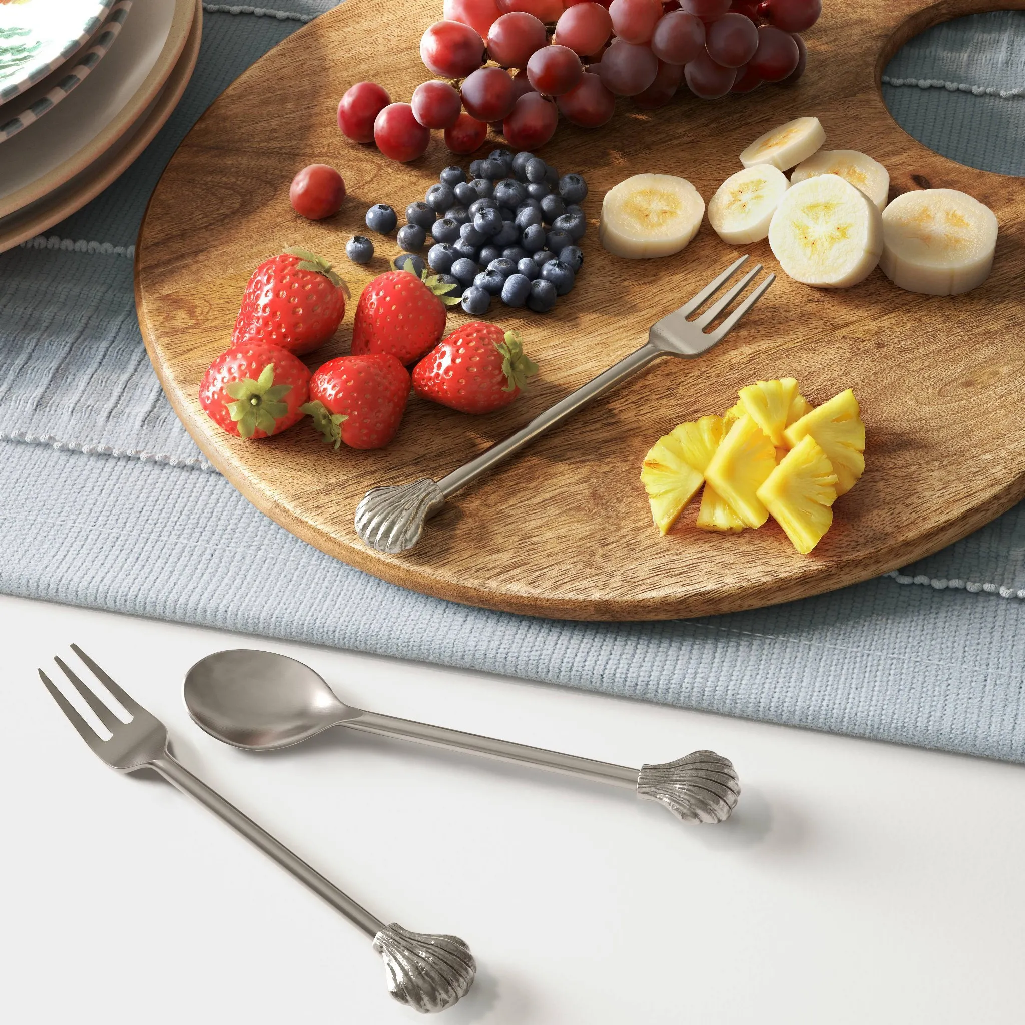 Coastal Metal Spoons and Forks Set - Kaedas