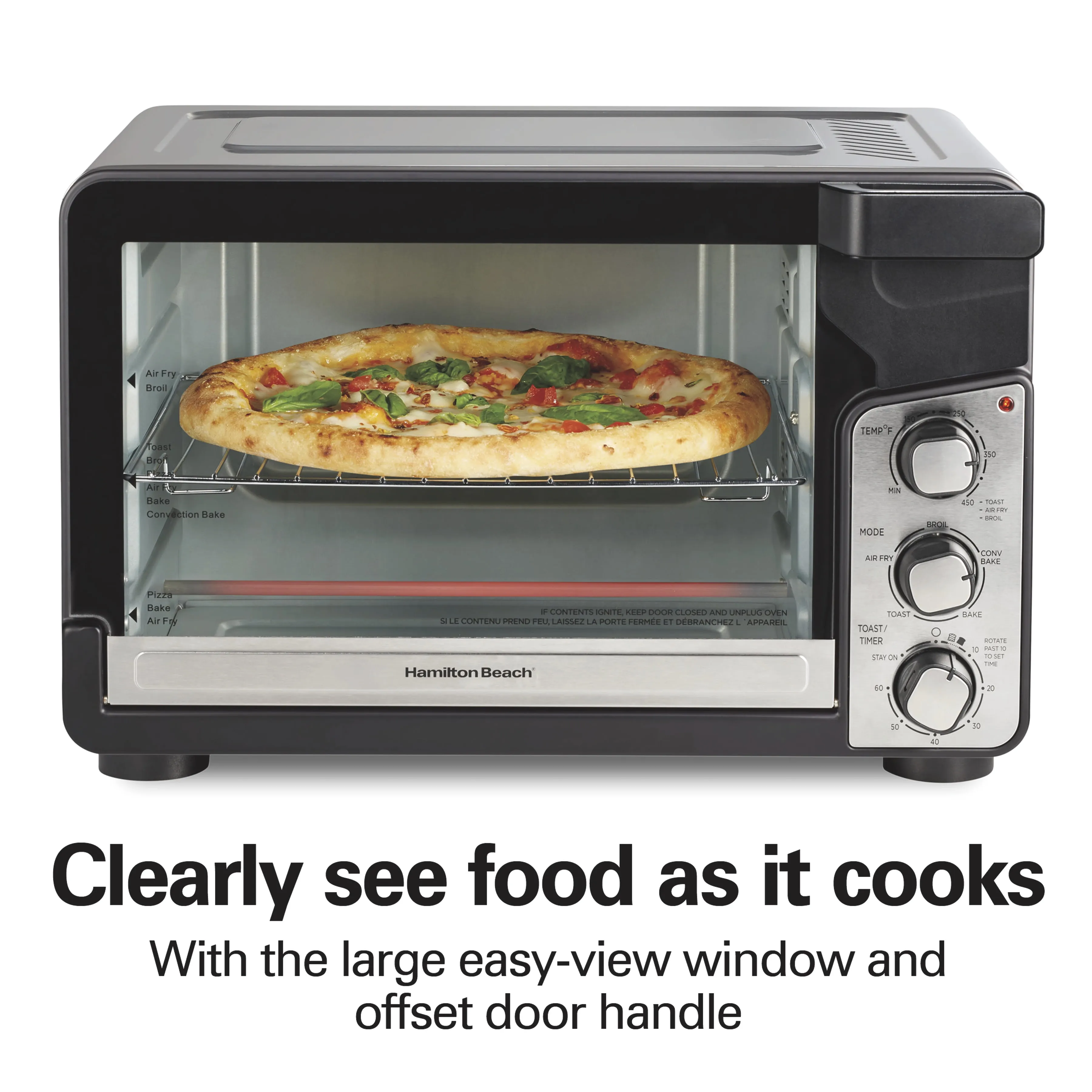 Hamilton Beach Easy View XL Toaster Oven With Sure-Crisp Air Fry, 1750W, 6 Slice Capacity (See Description) - Kaedas