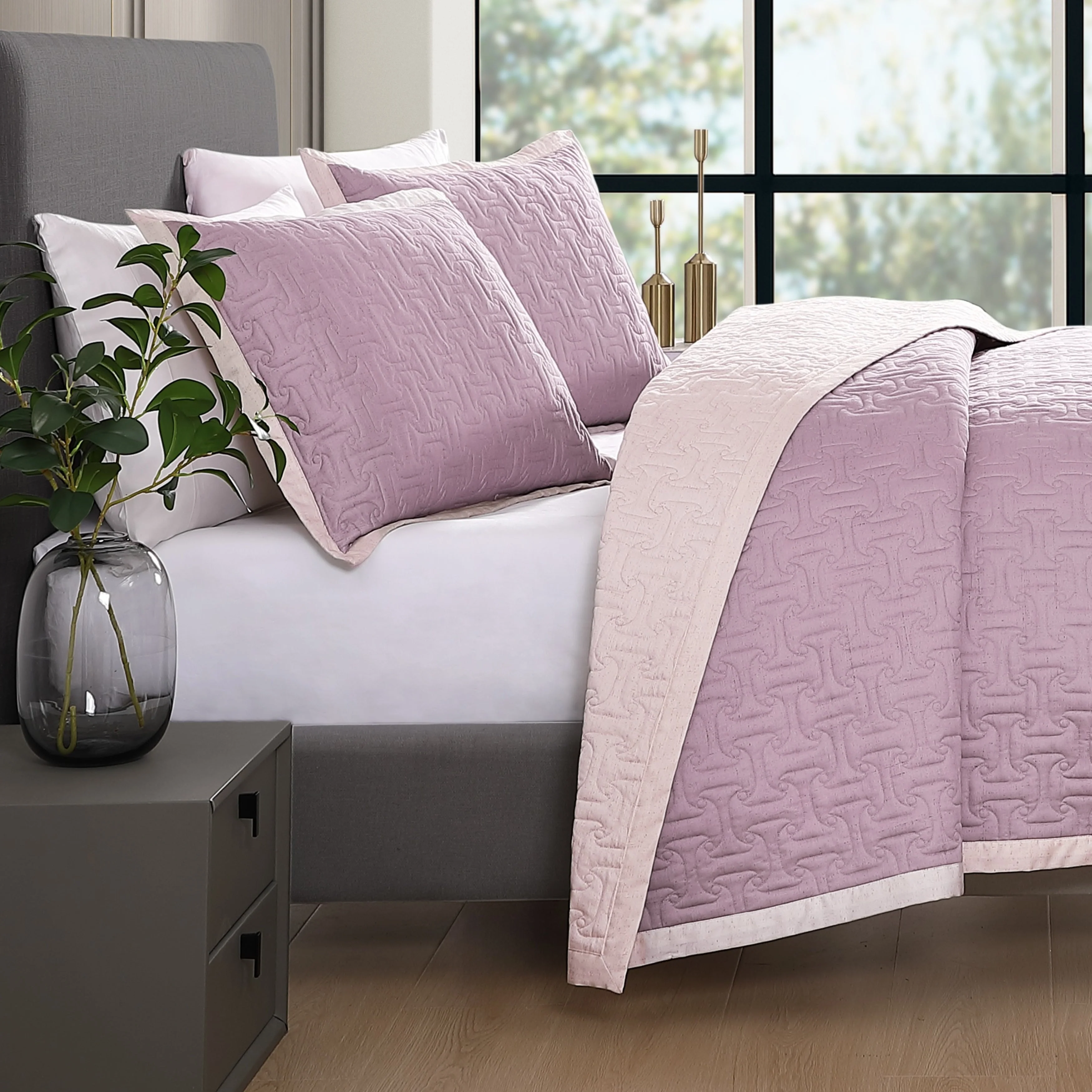 Bebejan 3 Piece Textured Quilted Coverlet Set - Kaedas