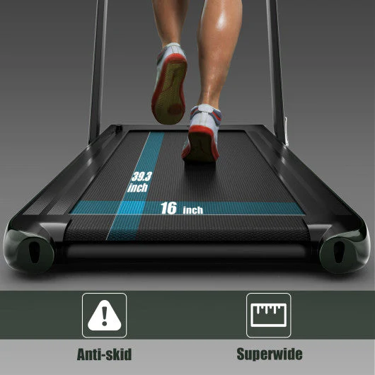 2.25HP 2 in 1 Folding Treadmill With APP Speaker Remote Control-Green - Kaedas