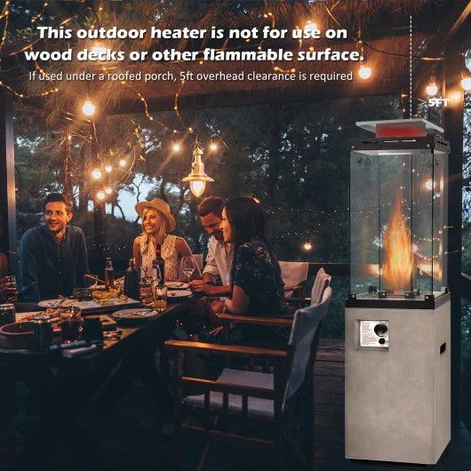 41 000 BTU Propane Patio Heater With Metal Hood-Gray - Kaedas