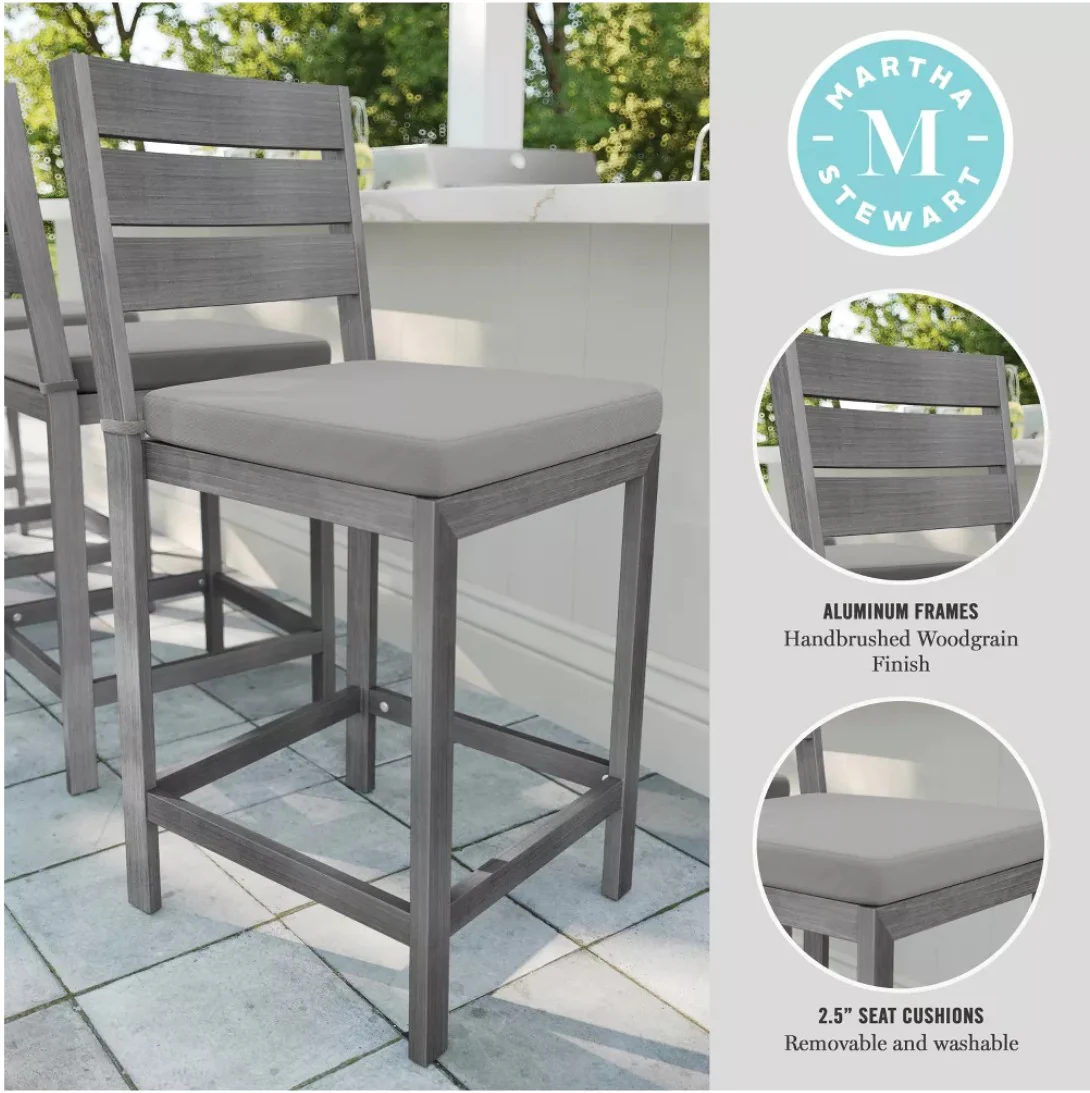 Bedford Set of 2 Indoor-Outdoor Patio Bar Stools - Kaedas