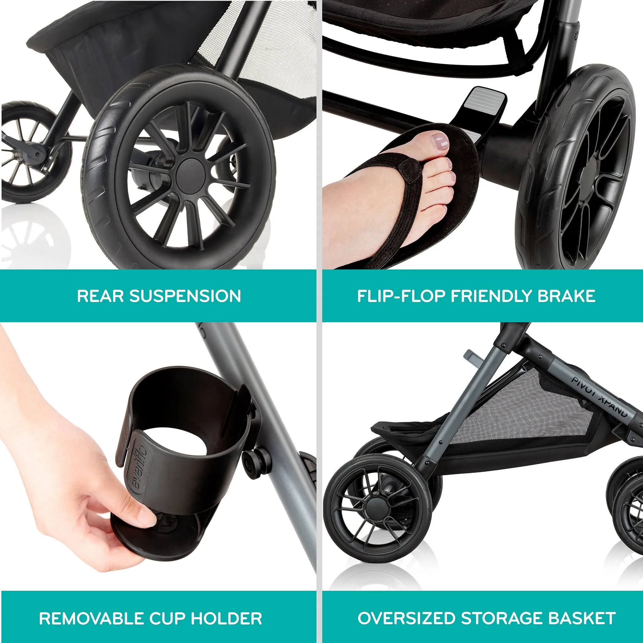 Pivot Xpand Travel System with LiteMax Infant Car Seat - Sabino Gray - Kaedas