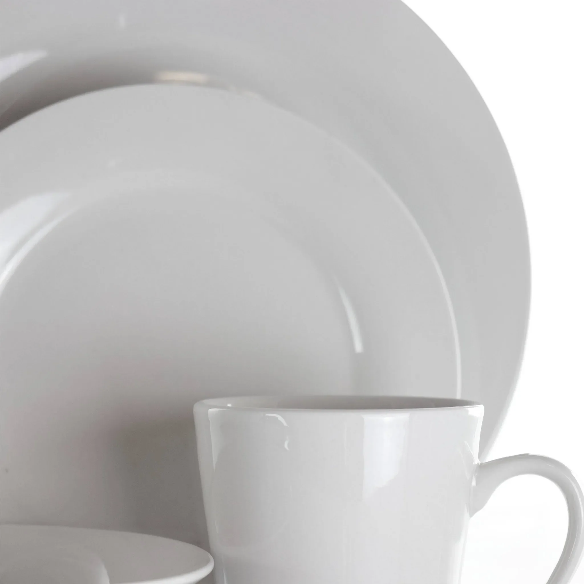 16pc Porcelain Dinnerware Set - White - Kaedas