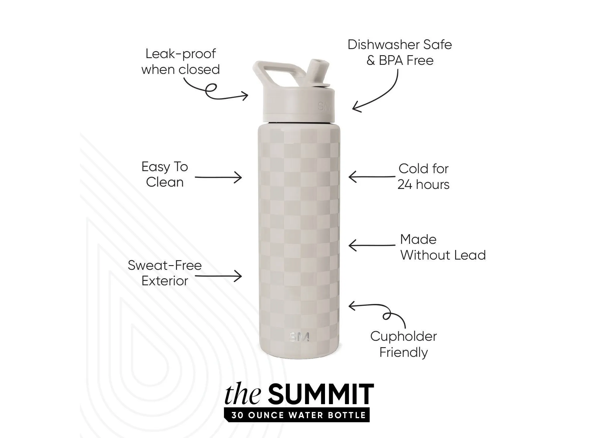 30oz Summit Checkmate Water Bottle Tan - Kaedas