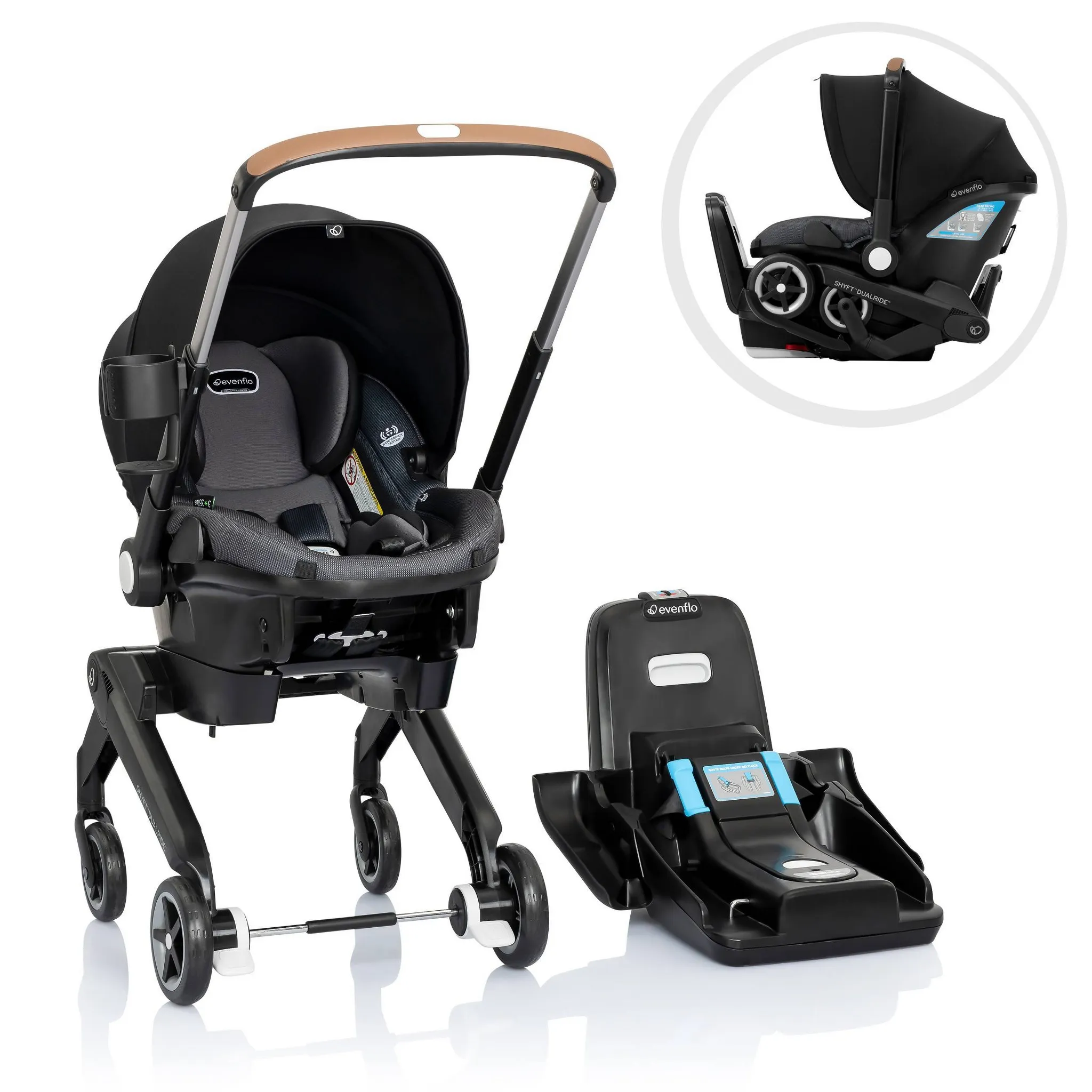 Shyft DualRide Travel System with Carryall Storage - Boone Gray - Kaedas