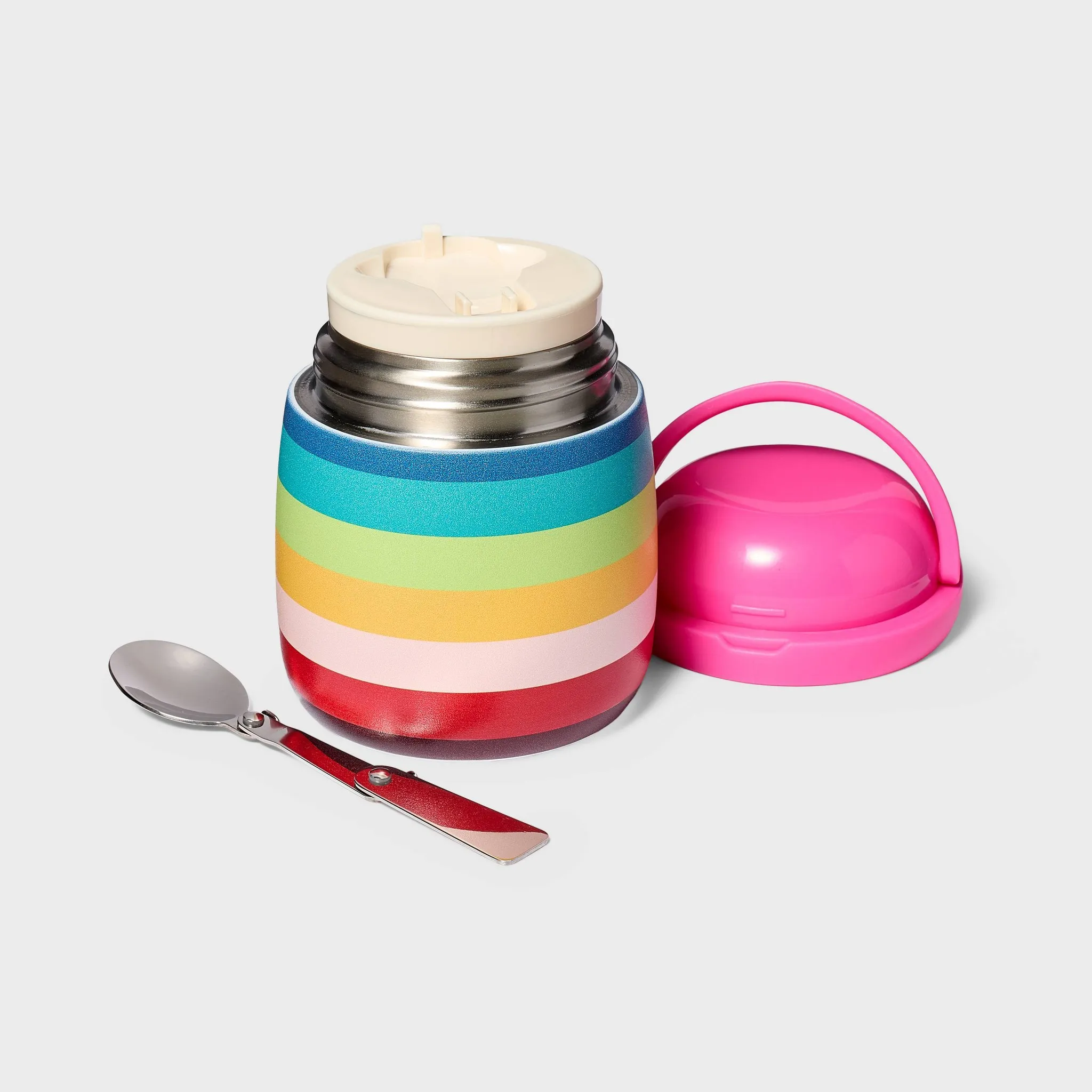 Rainbow Striped Insulated Hot/Cold Stainless Steel Food Container - Kaedas