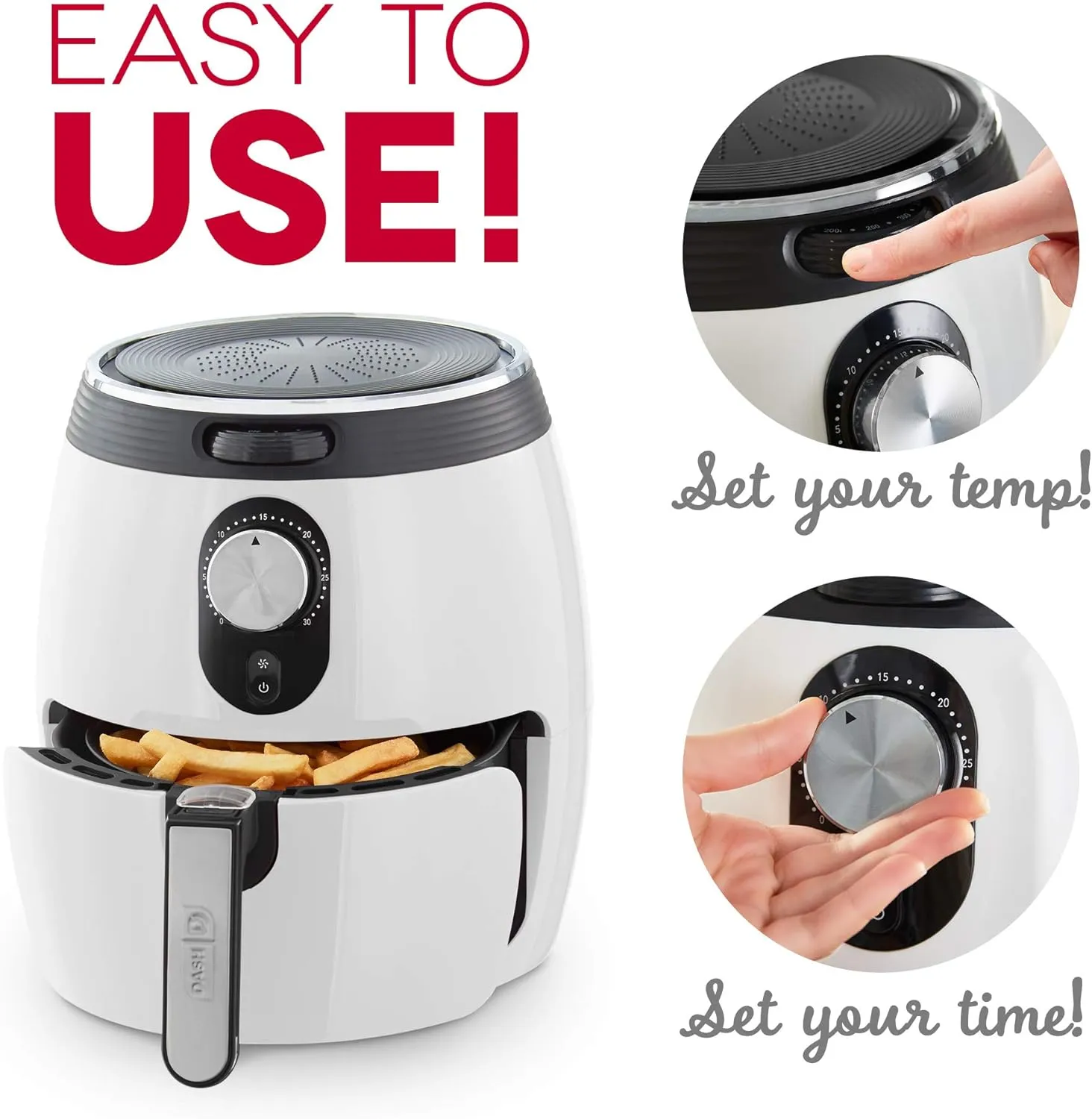 3qt Deluxe Air Fryer - White - Kaedas