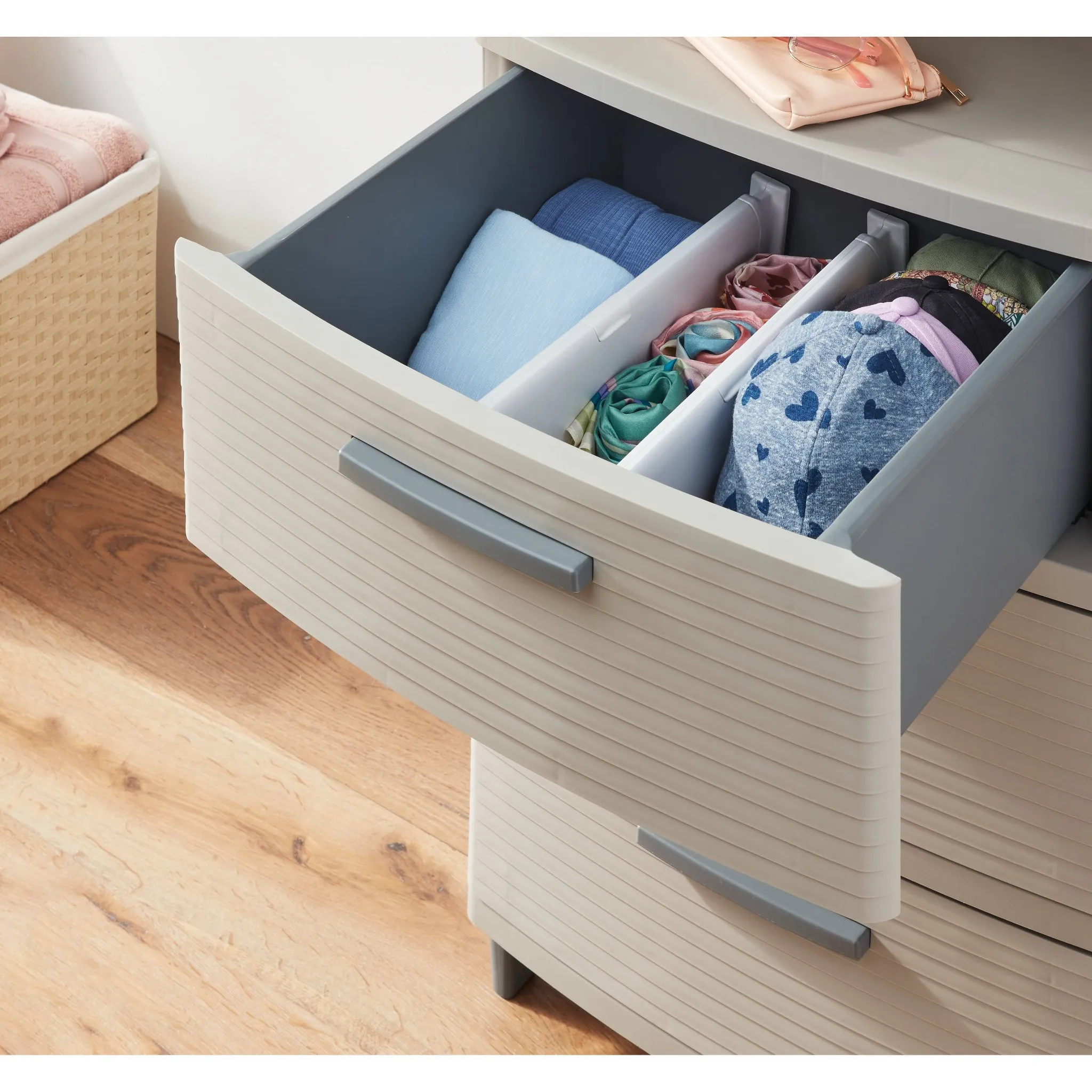 Set of 2 Plastic Drawer Dividers White - Kaedas