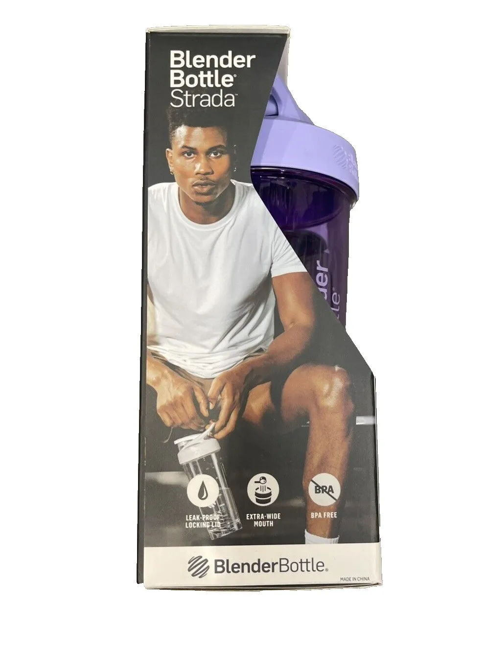Blender Bottle Strada Shaker Bottle 28 Ounce - Black/White (2 Count) - Kaedas
