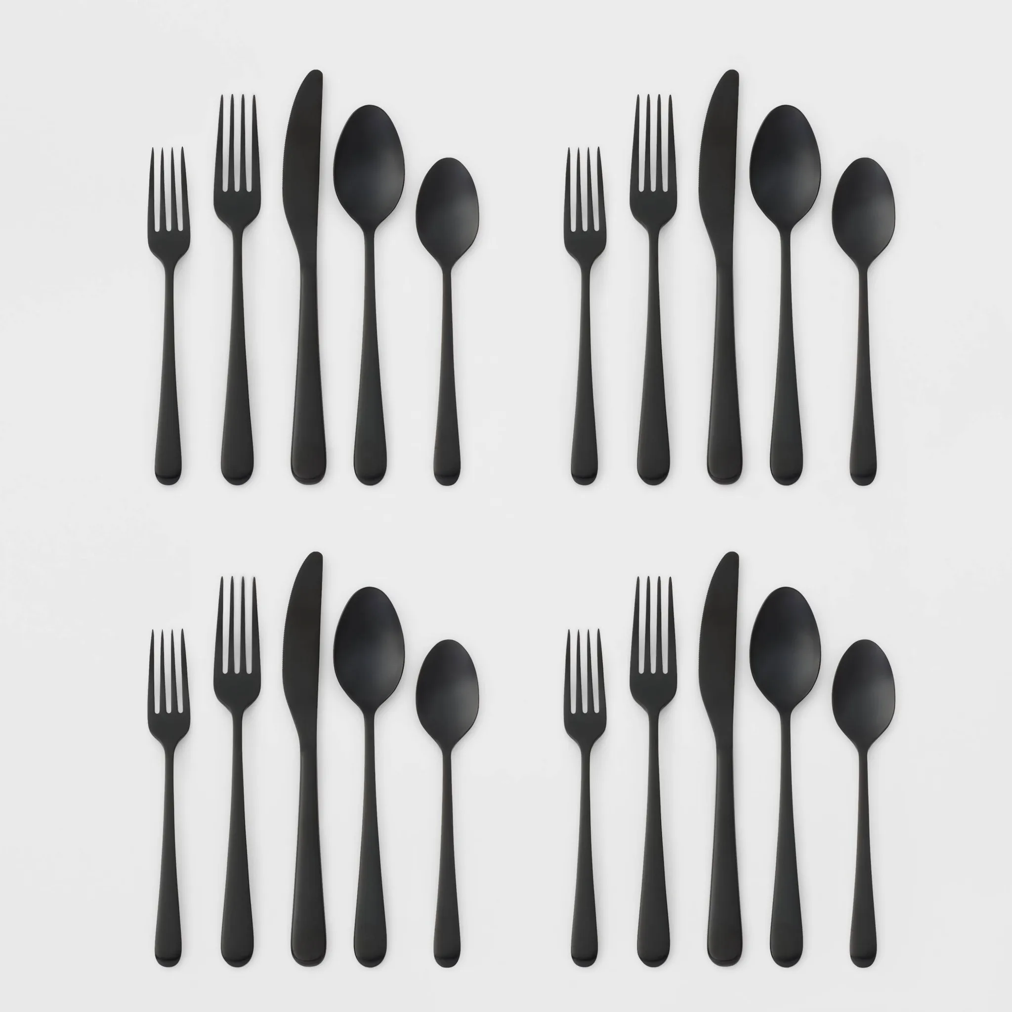 20pc Harrington Flatware Set Black - Kaedas