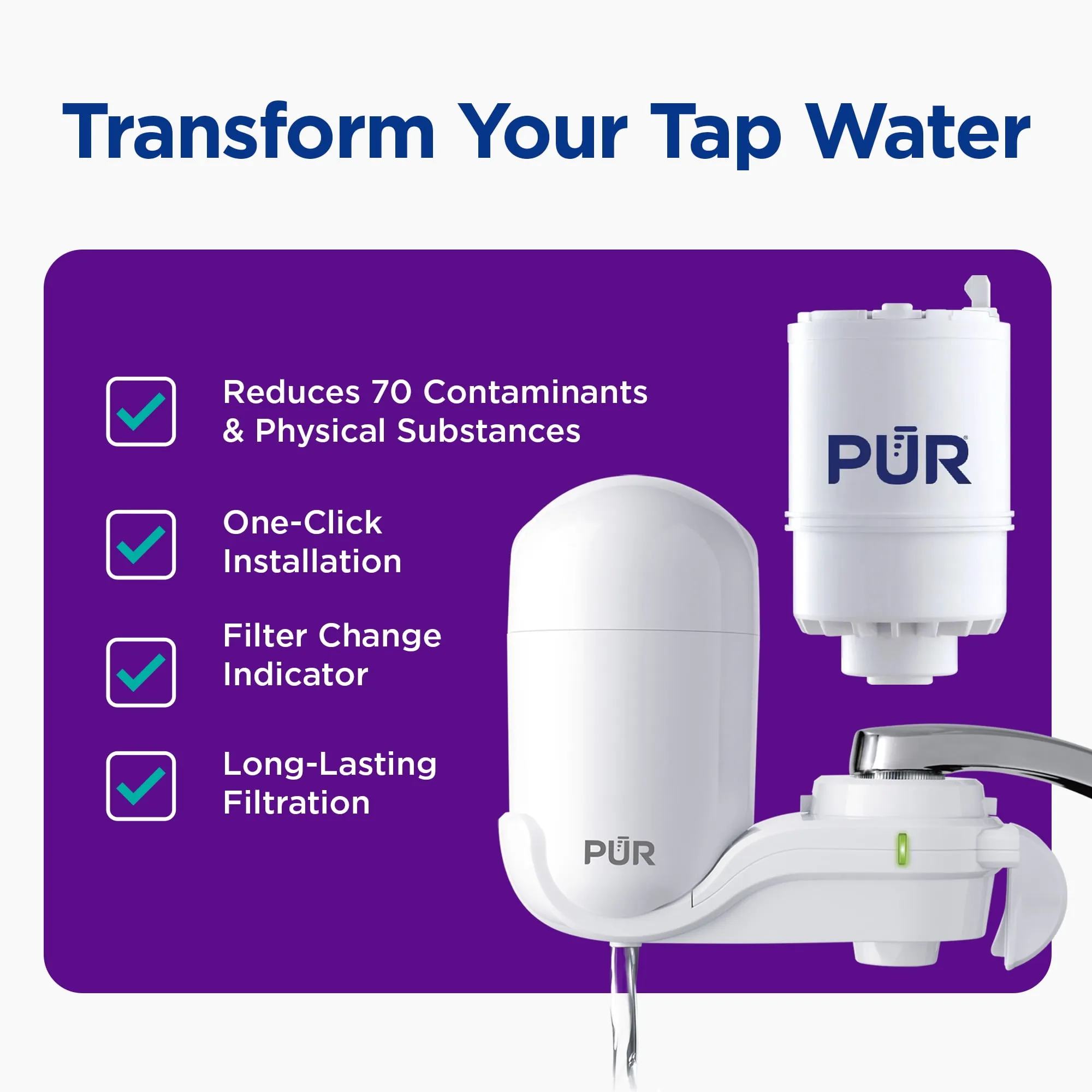 PUR Vertical Faucet Mount Water Filtration System - Kaedas